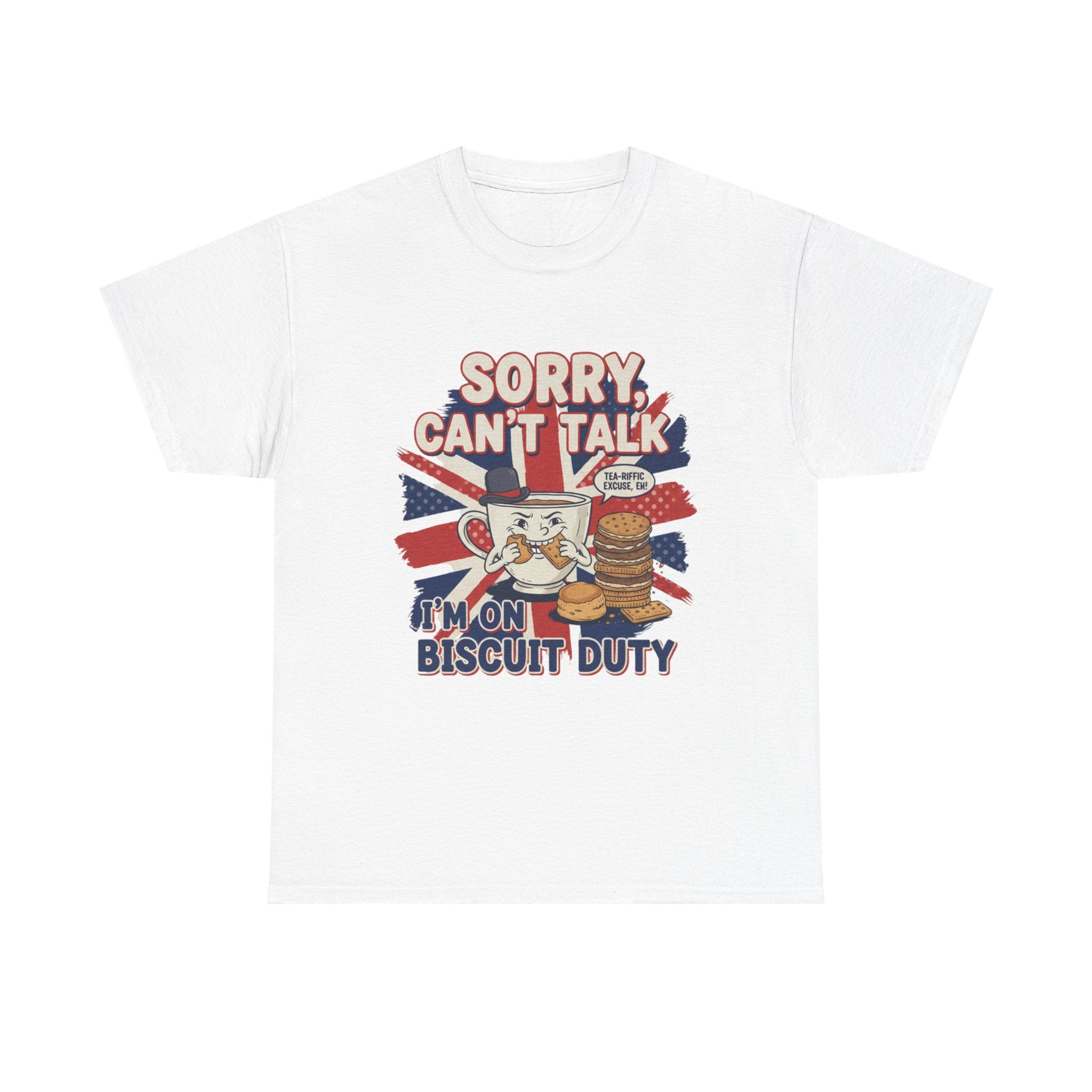 Biscuit Duty T‑Shirt - "Sorry Can't Talk, I'm On Biscuit Duty" British Tea & Biscuit Graphic Tee