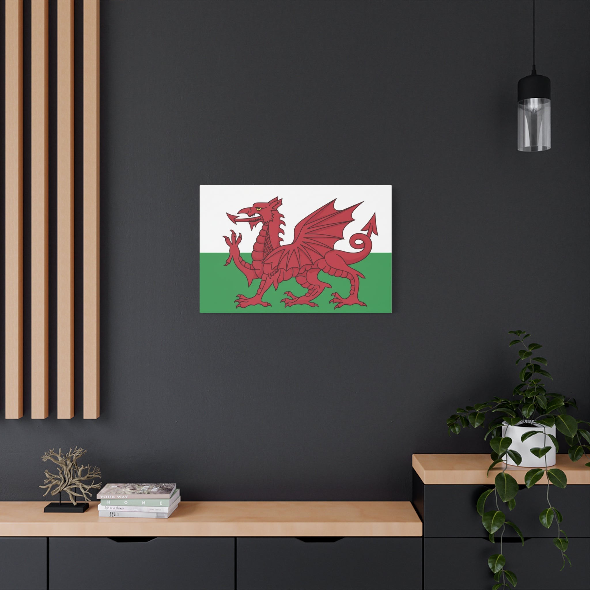 Welsh Flag Canvas Print — Red Dragon Matte Stretched Wall Art
