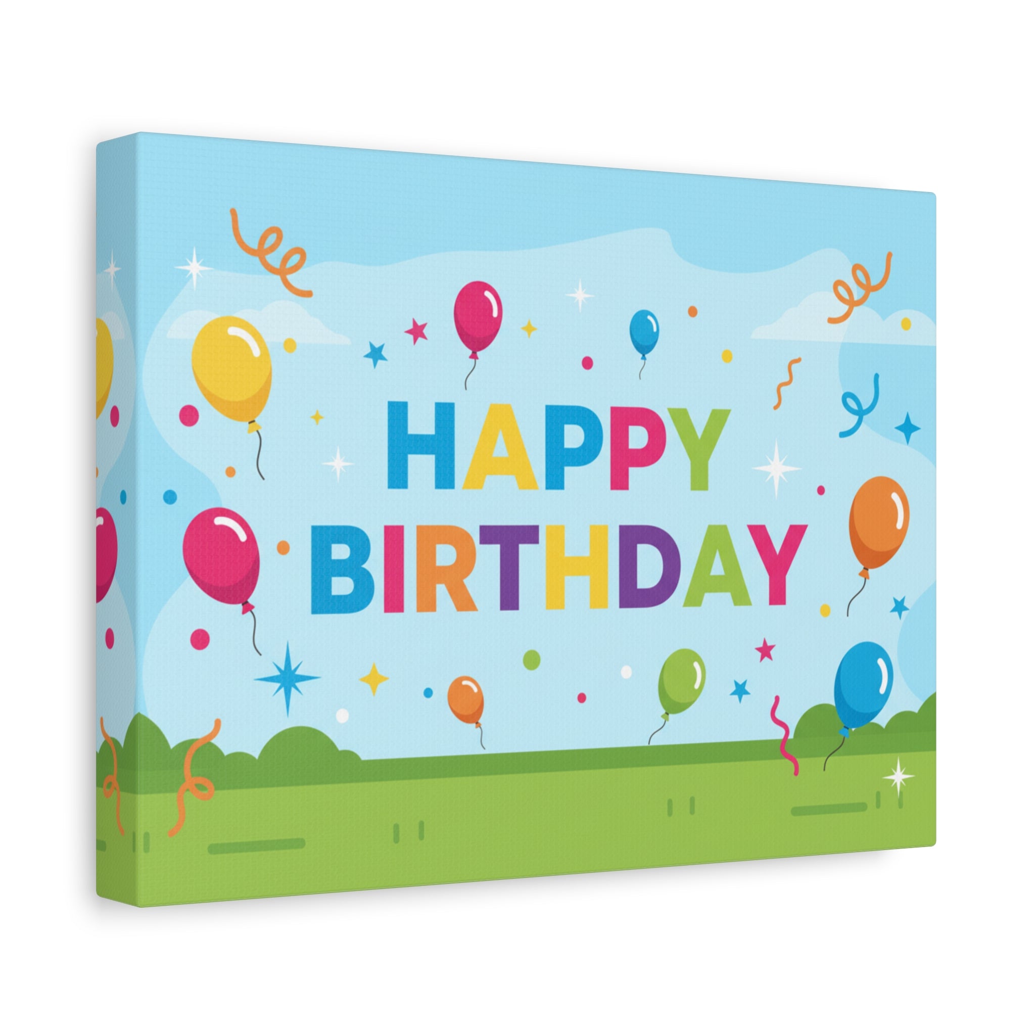Happy Birthday Balloon Matte Canvas Wall Art