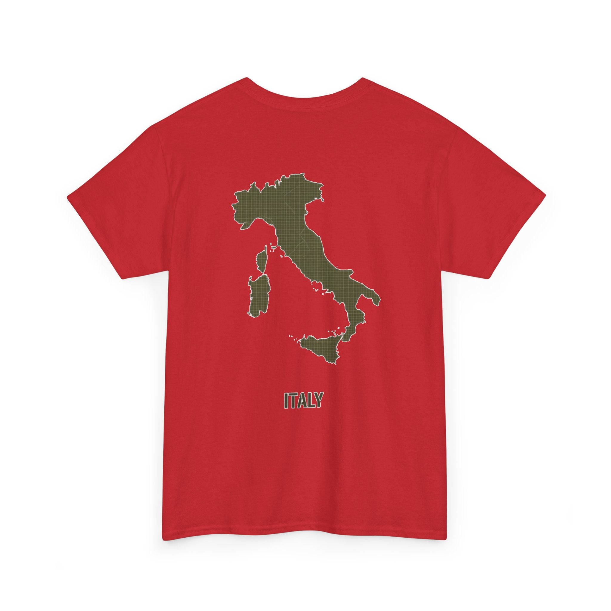 Italy Map T‑Shirt — Minimalist Travel Tee with 'Italy' Text