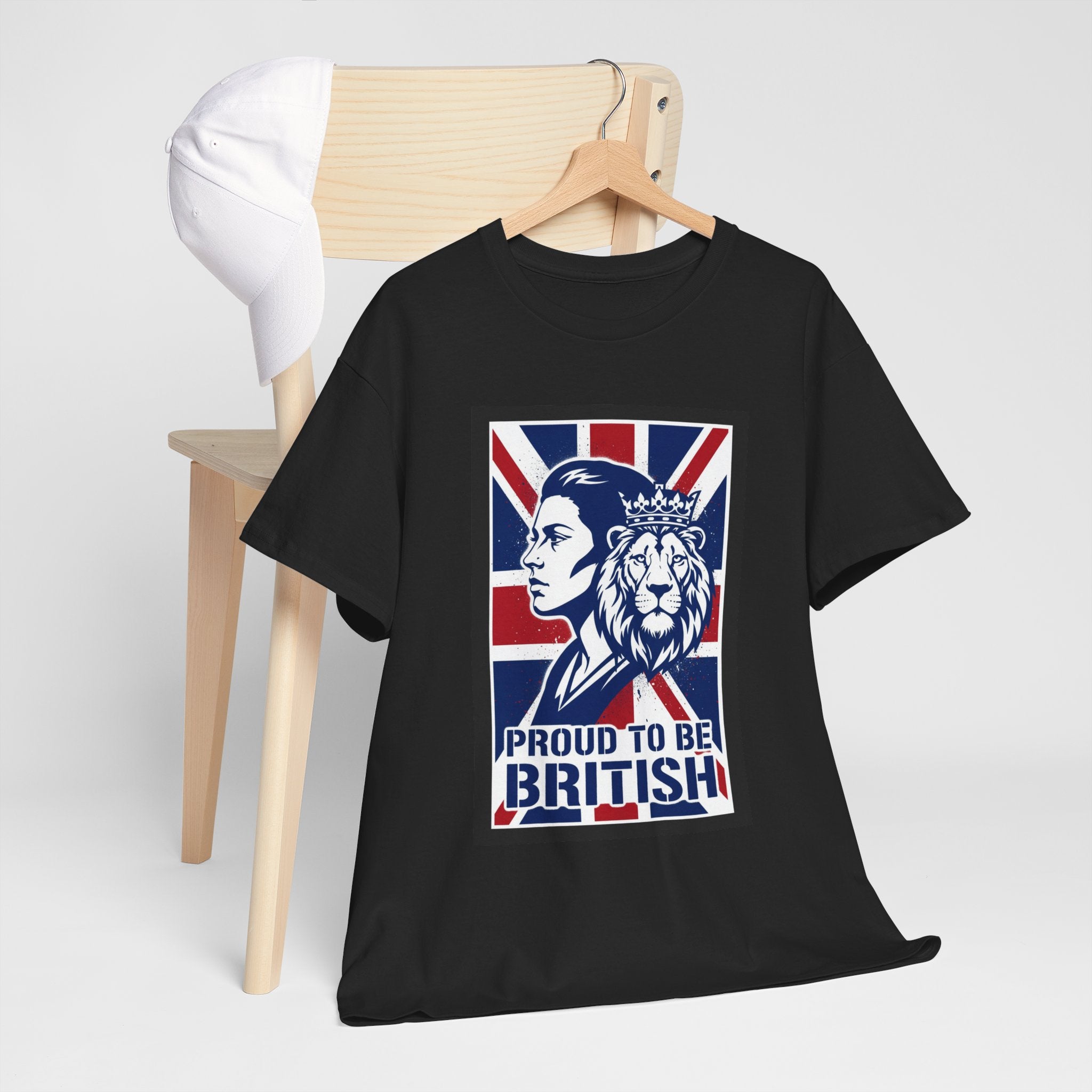 Proud to Be British T-Shirt – Union Jack Lion Graphic Tee