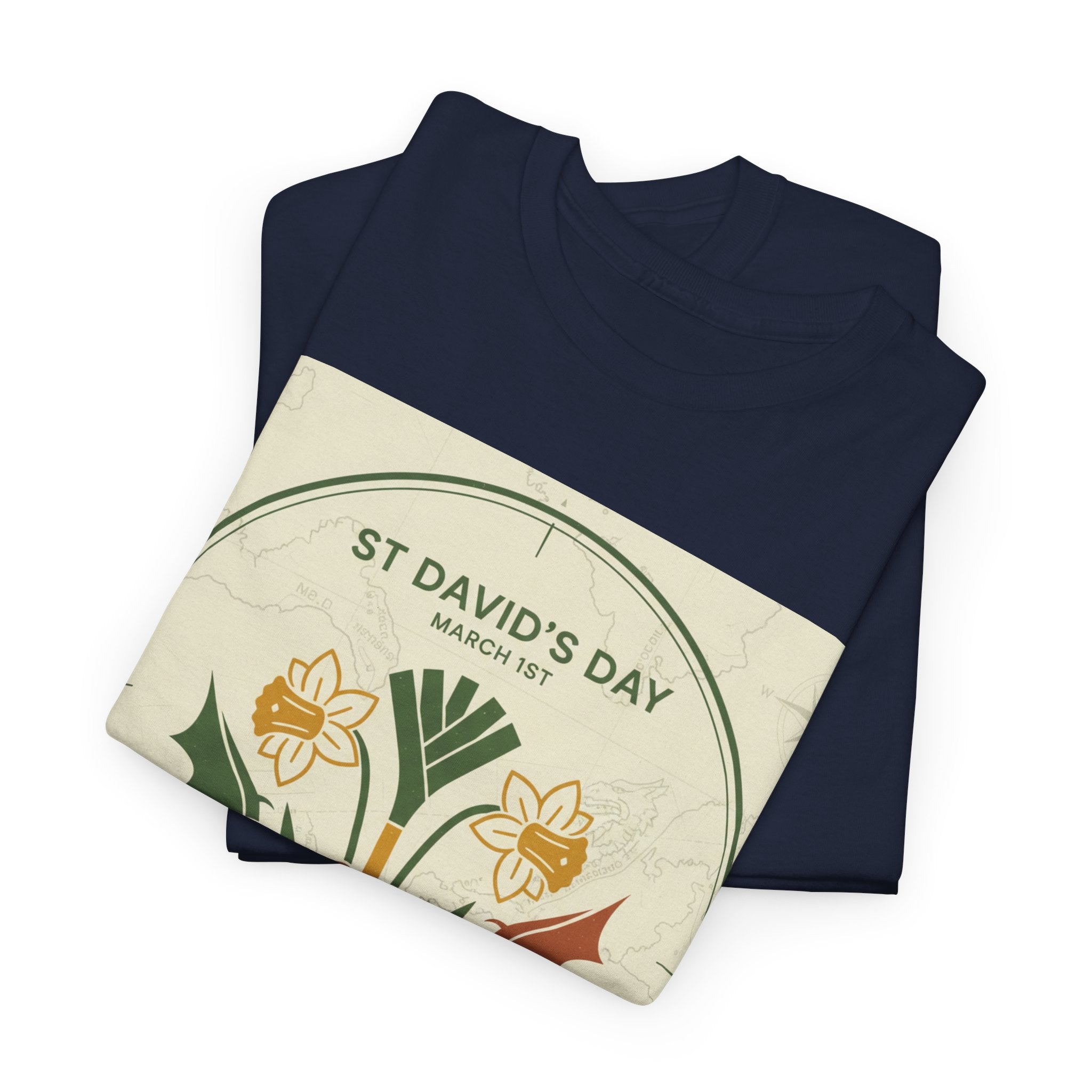 St. David's Day Floral Tee — Welsh Daffodil & Leek Celebration Shirt
