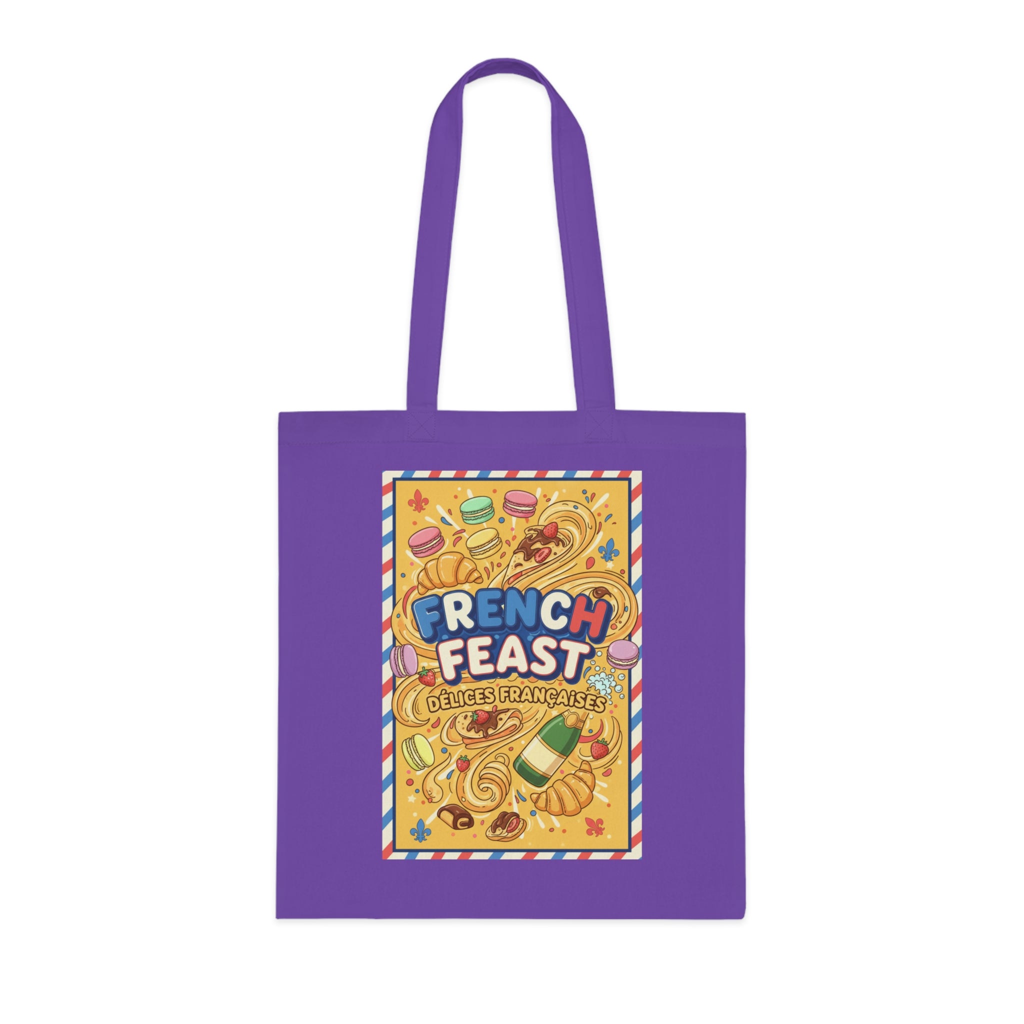 French Feast Tote Bag — Illustrated Pastries & Food Market Cotton Tote