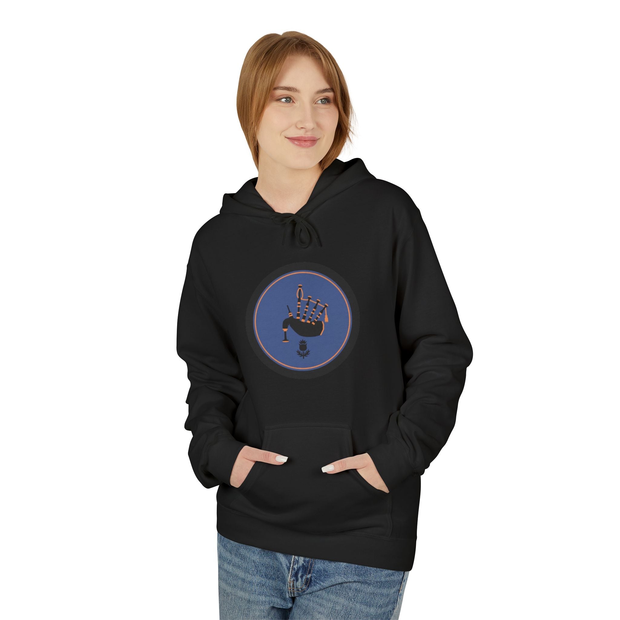 Space Astronaut Helmet Hoodie — Retro Blue Circle Graphic Hoodie