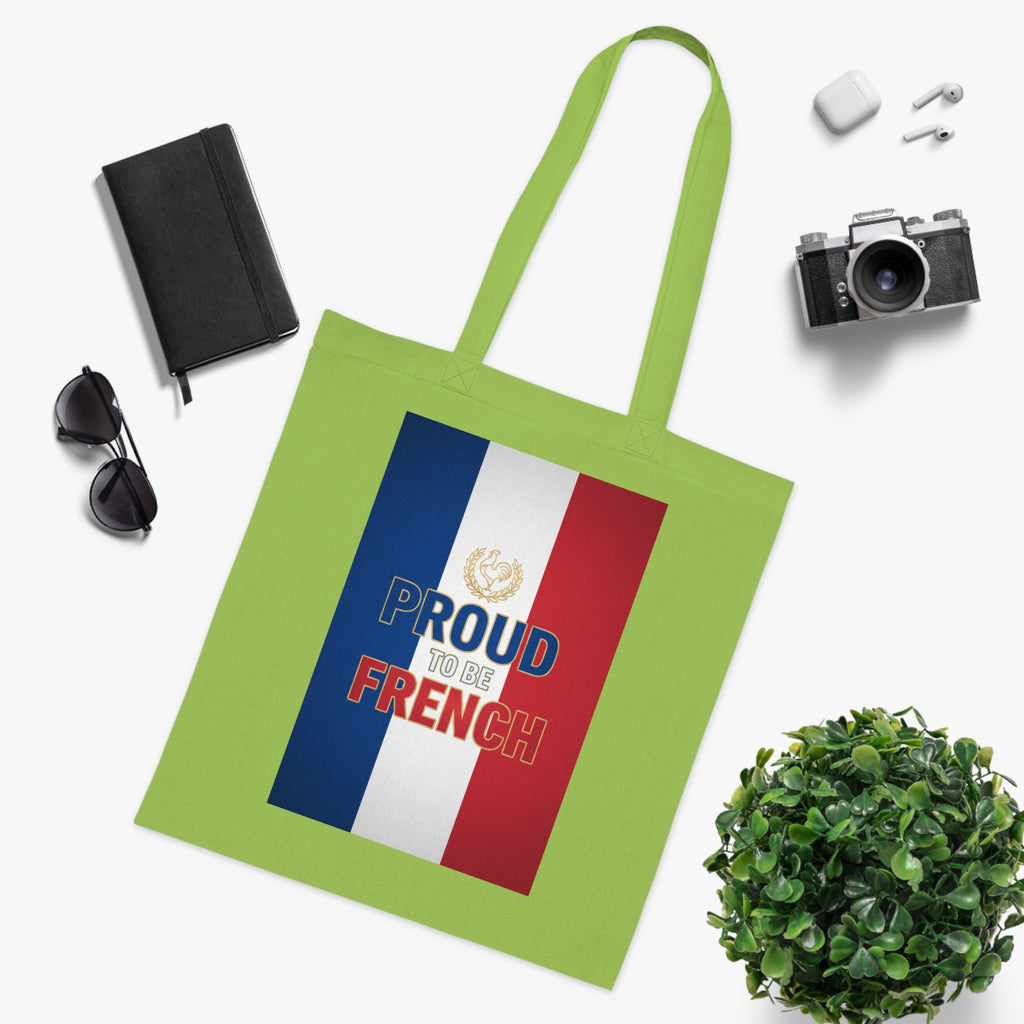 Proud to Be French Cotton Tote — Tricolor Flag Grocery & Market Bag