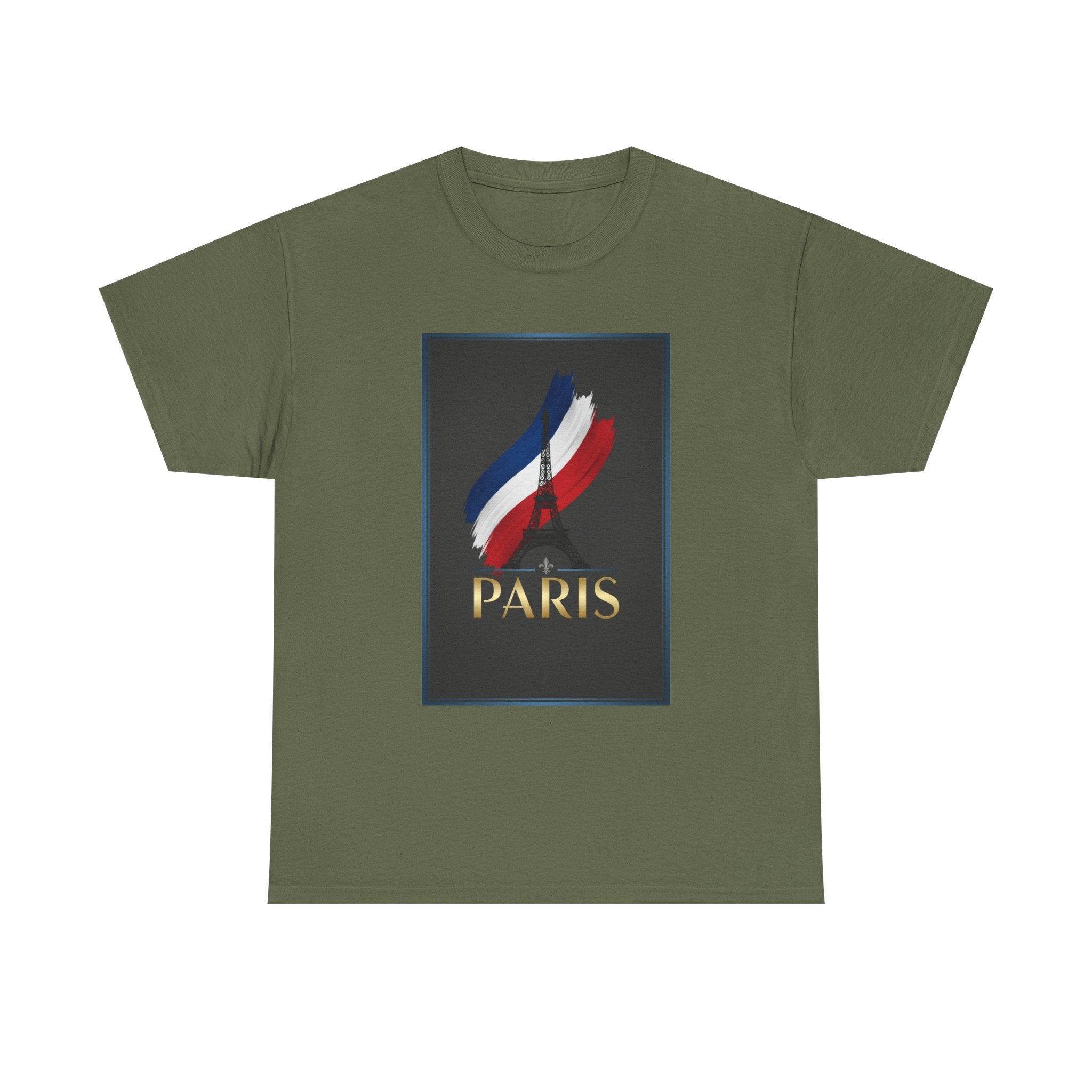 Paris Tricolor Graphic Tee — French Flag Brushstroke T-Shirt