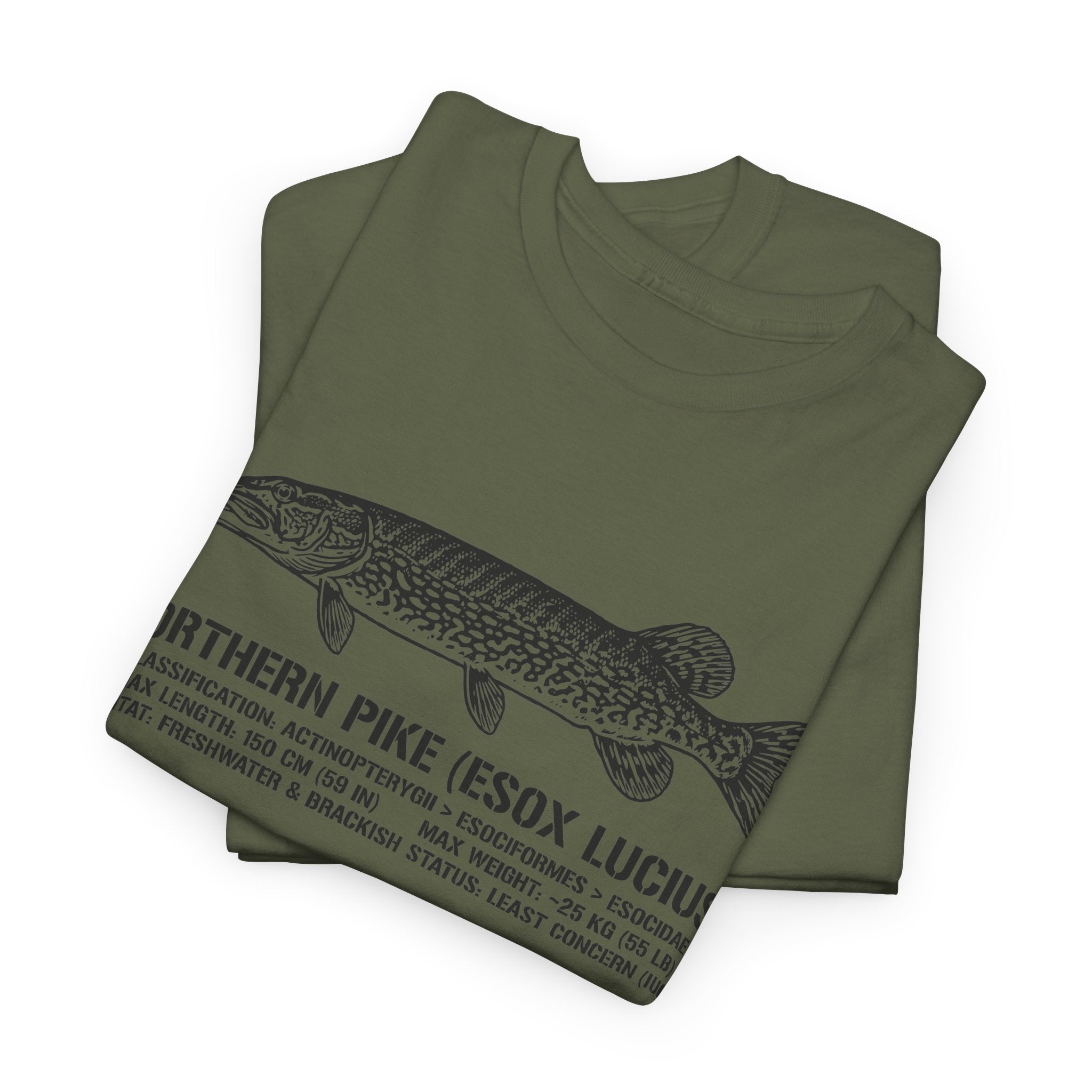 Northern Pike Illustration Tee — "Northern Pike (Esox Lucius)" Fishing Shirt