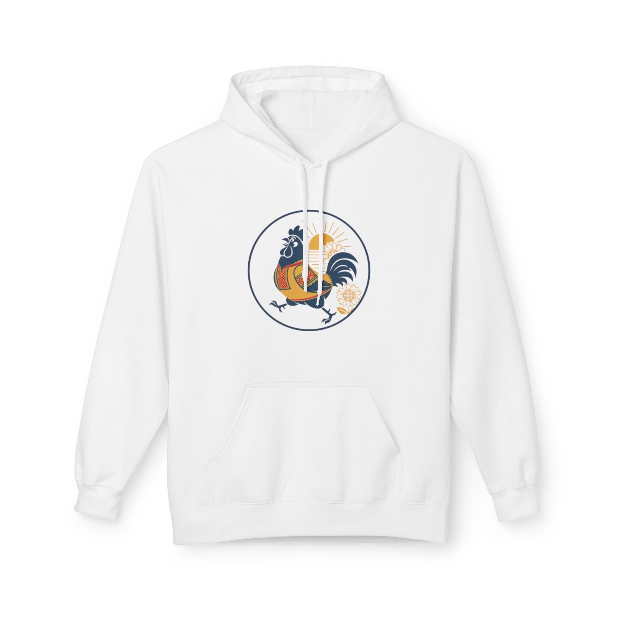 Rooster Circle Graphic Hoodie — Vintage Farmhouse Rooster Pullover