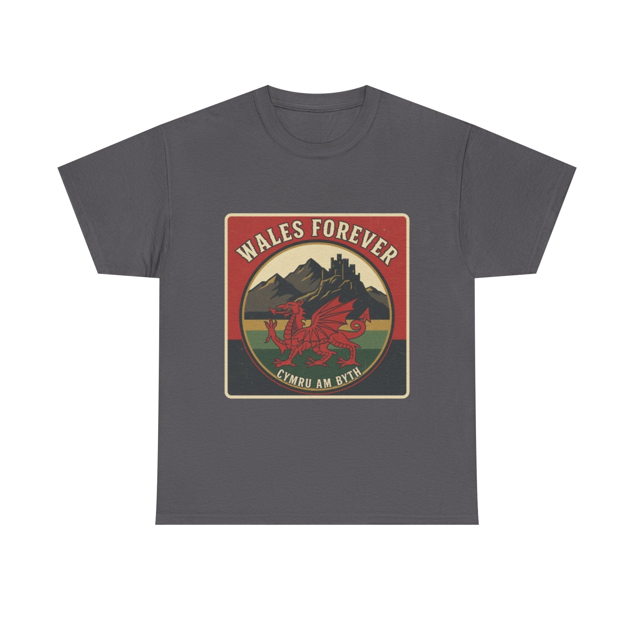 Wales Forever T-Shirt — Vintage Welsh Dragon Crest Tee