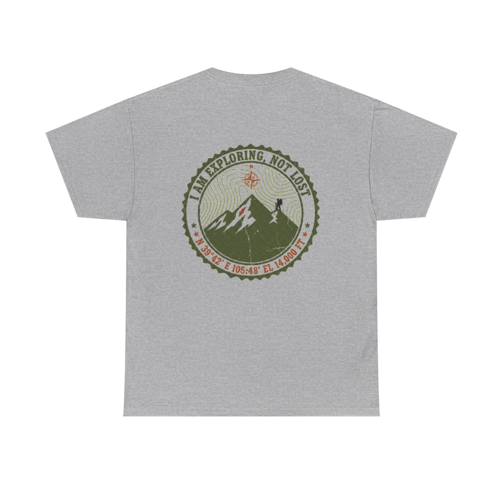 Adventure Mountain Tee – "I Am Exploring, Not Lost" Graphic T-Shirt