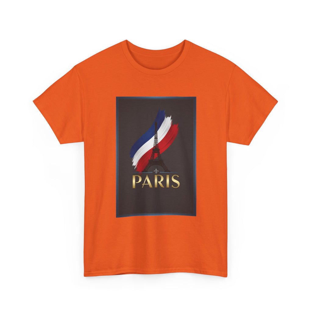 Paris Tricolor Graphic Tee — French Flag Brushstroke T-Shirt