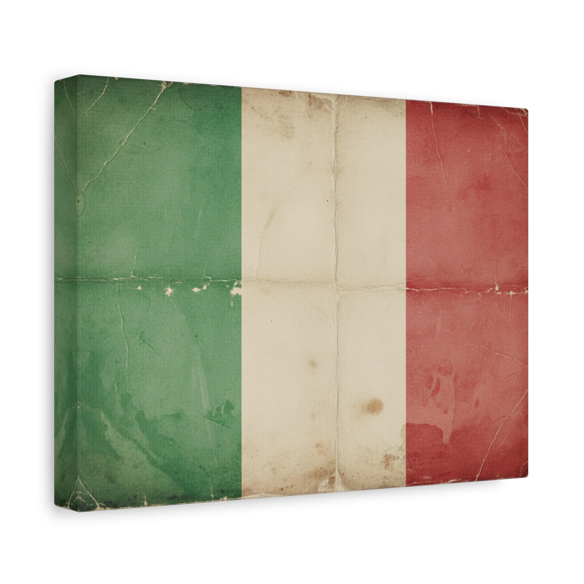 Italian Flag Vintage Canvas Print — Matte Stretched Wall Art