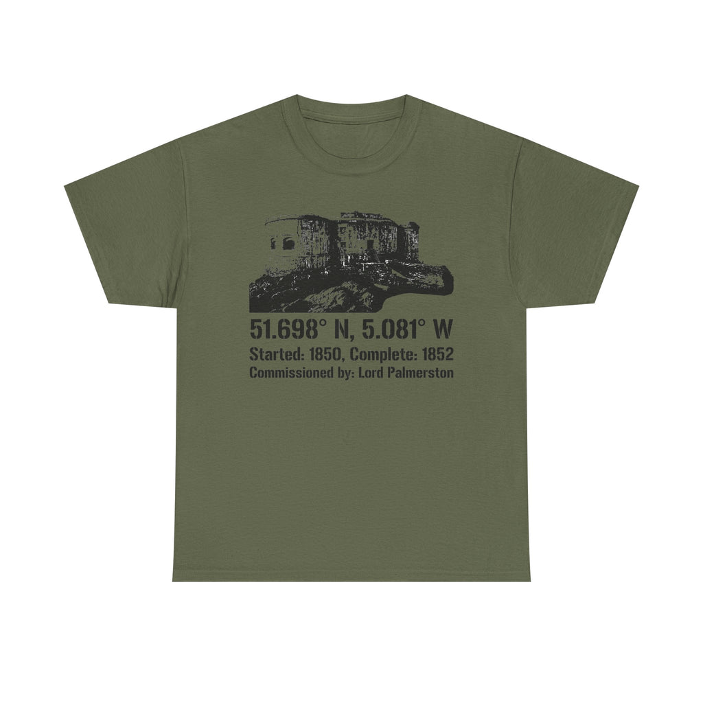Stack Rock Fort T‑Shirt — Coastal Landmark Graphic Tee