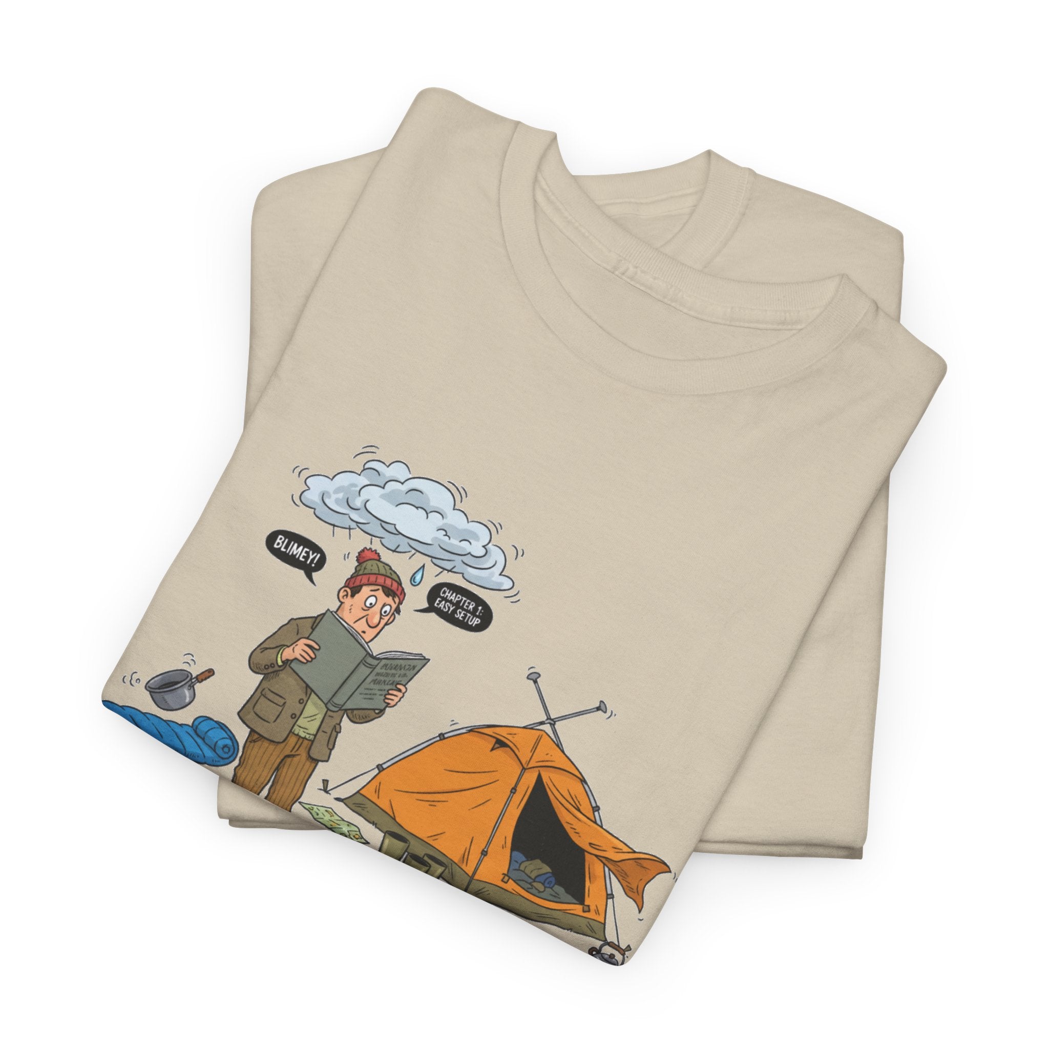 Retro Mountain Camping Graphic T-Shirt — Vintage Campfire Adventure Tee