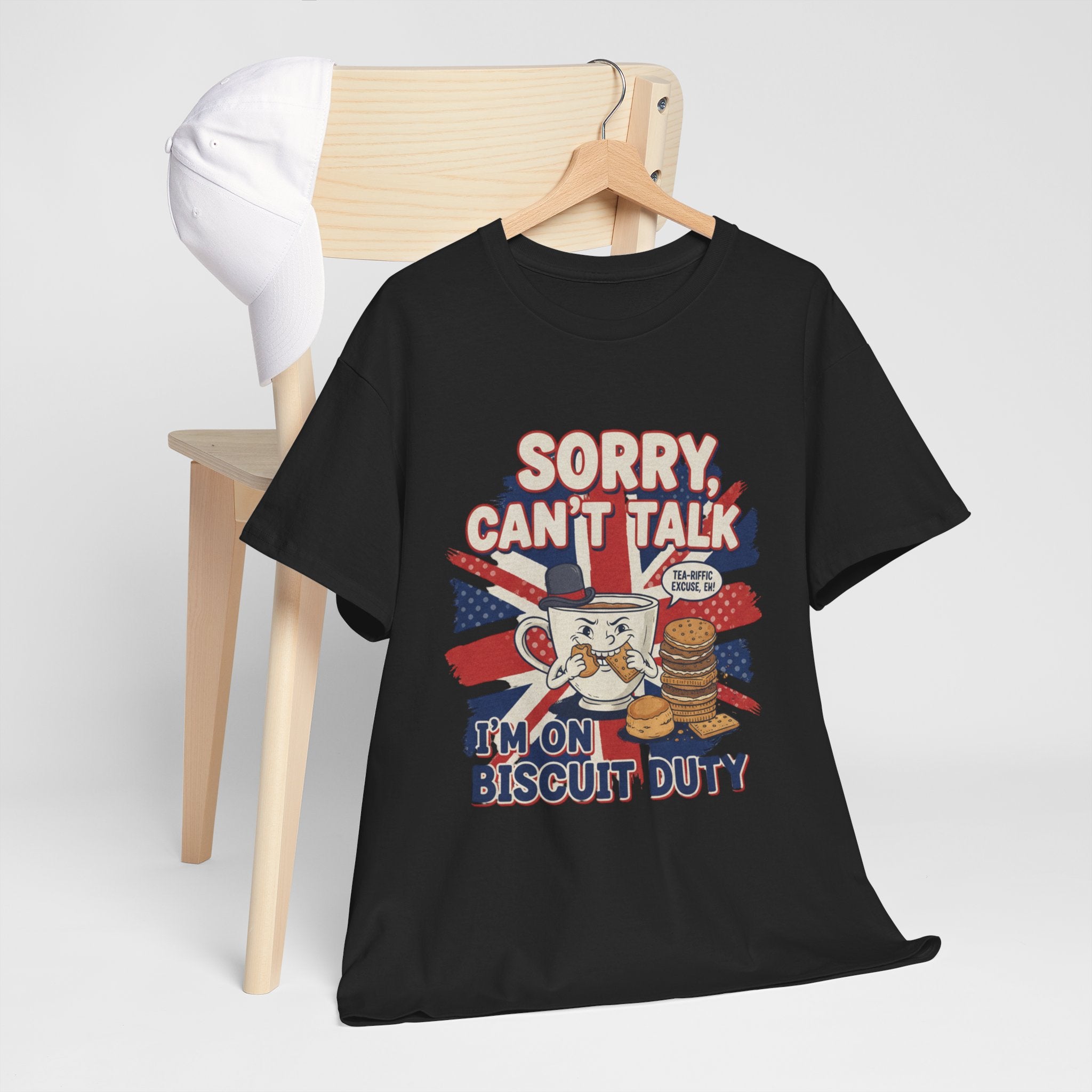 Biscuit Duty T‑Shirt - "Sorry Can't Talk, I'm On Biscuit Duty" British Tea & Biscuit Graphic Tee