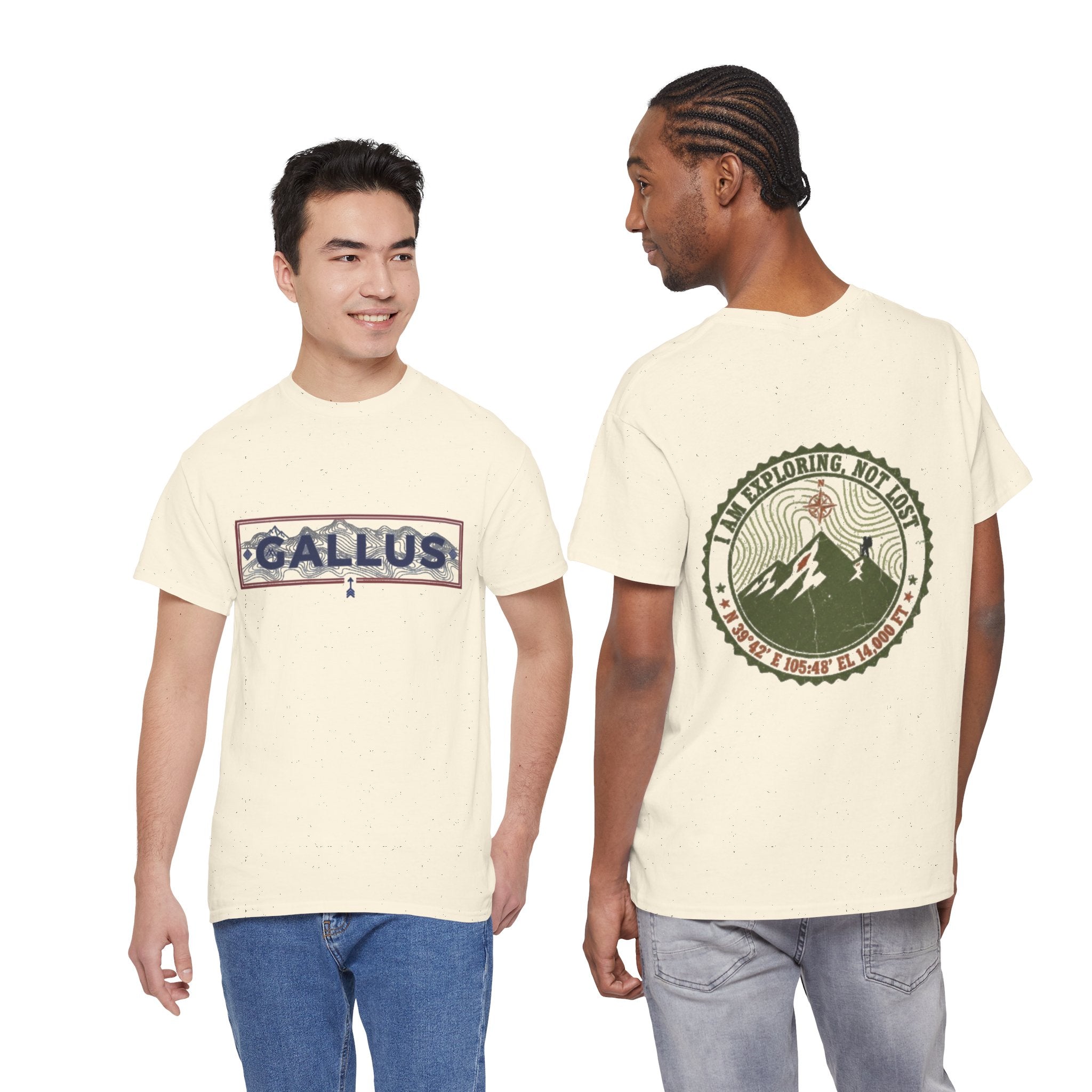 Adventure Logo Tee — "GALLUS" Mountain Badge Shirt (Exploring Not Lost)