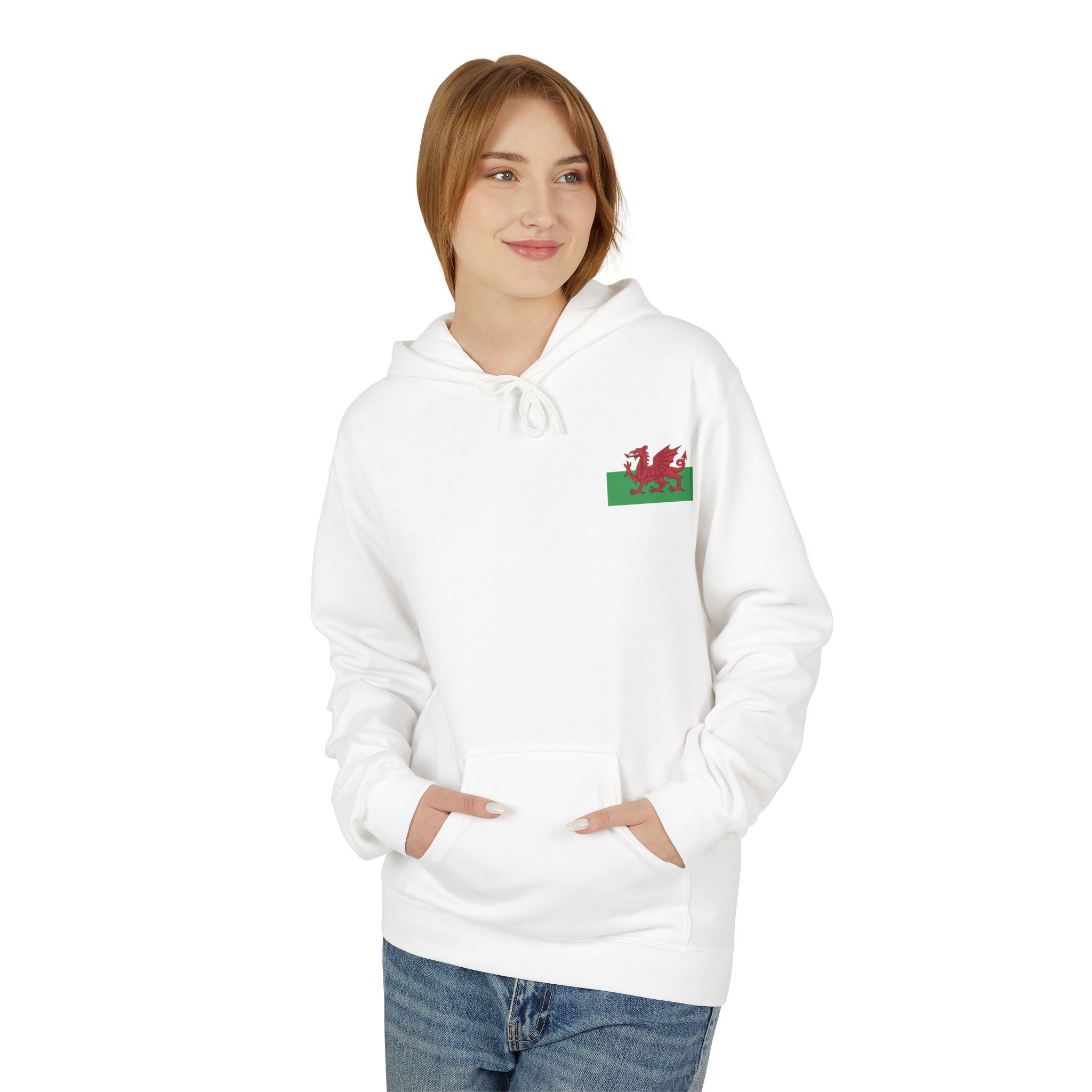 Welsh Dragon Drinking Beer Hoodie — Rugby Pub Fan Pullover
