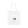Paris Skyline Cotton Tote — Minimal Eiffel Tower & Notre-Dame Illustration