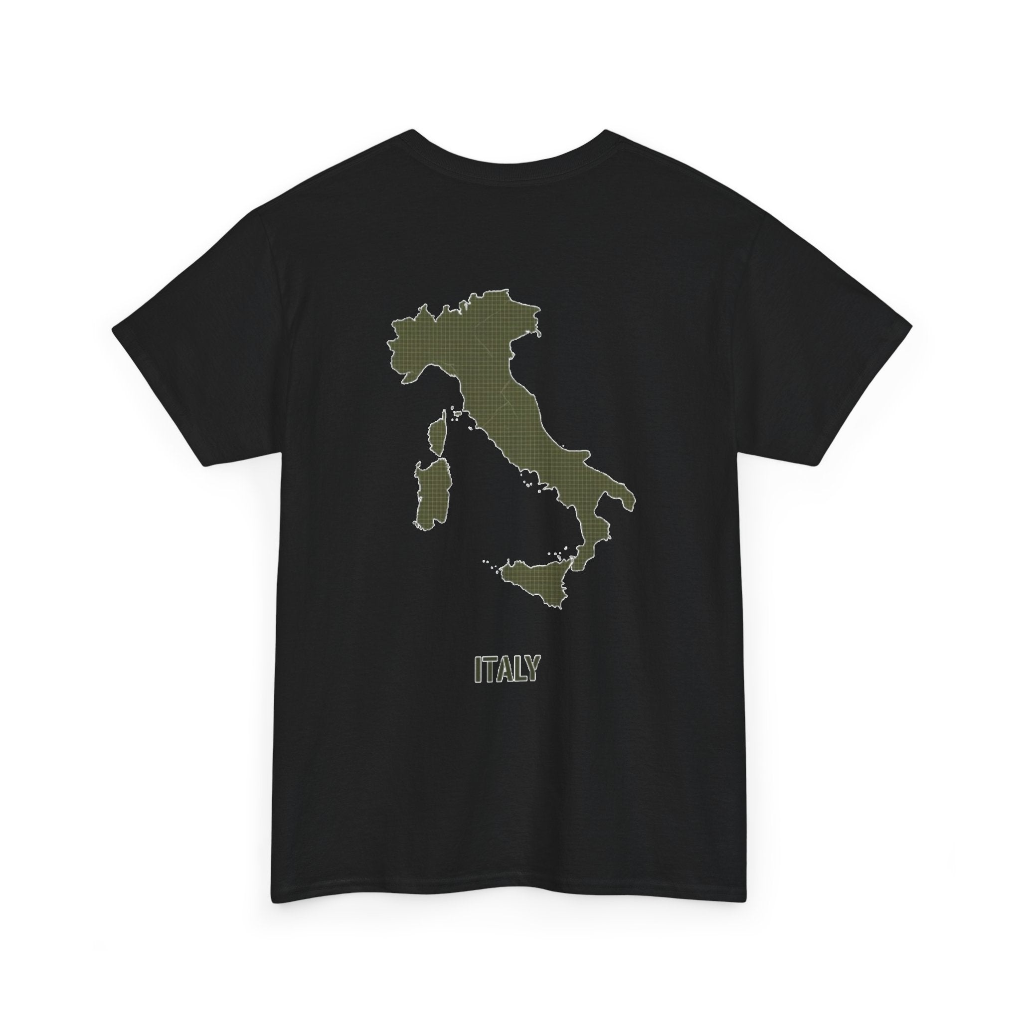 Italy Map T‑Shirt — Minimalist Travel Tee with 'Italy' Text