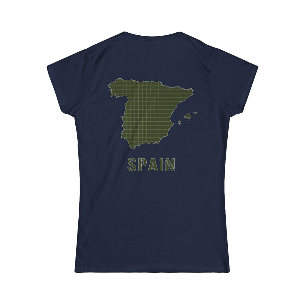 Spain Map Womens Tee — Gallus Logo Travel T‑Shirt