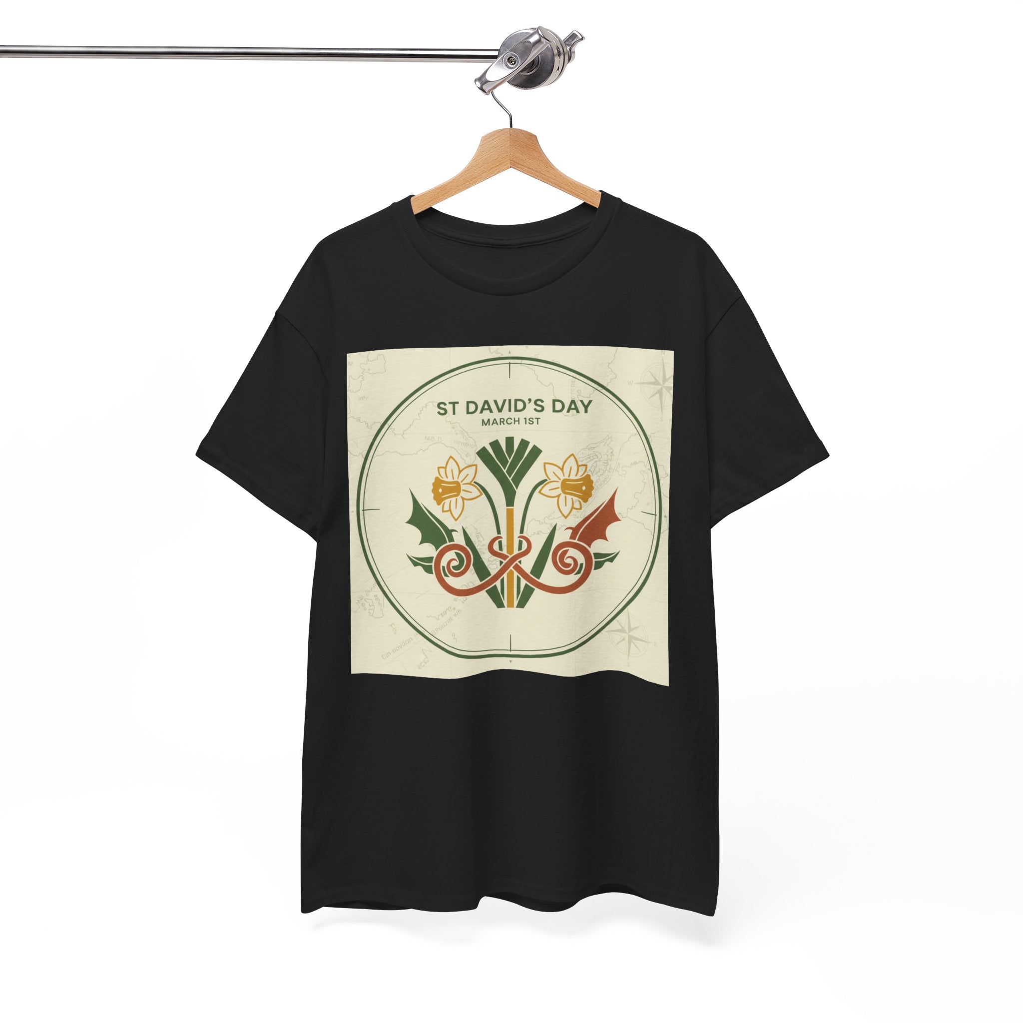 St. David's Day Floral Tee — Welsh Daffodil & Leek Celebration Shirt