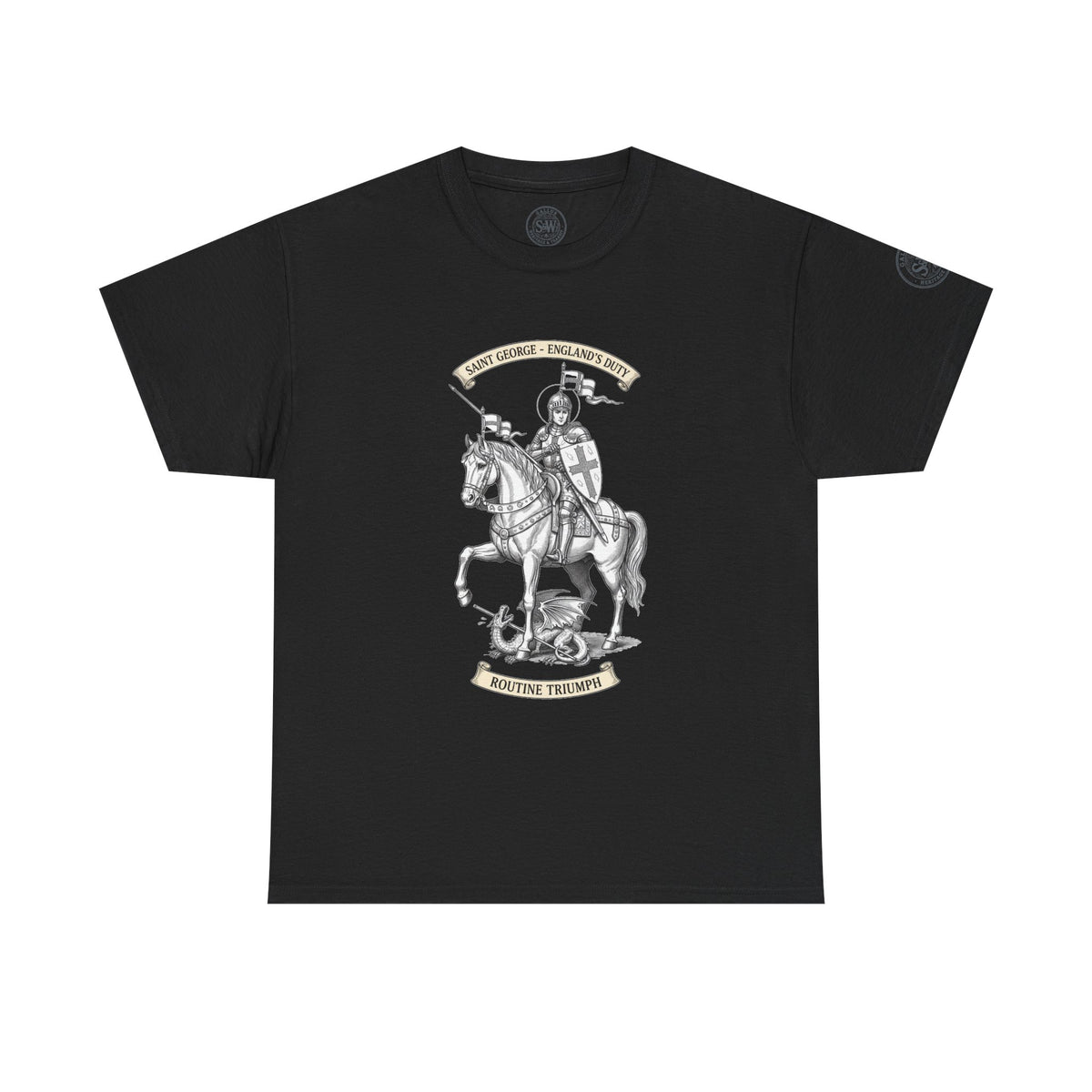St George T-Shirt — Medieval Knight & English Flag Graphic Tee — product image 2