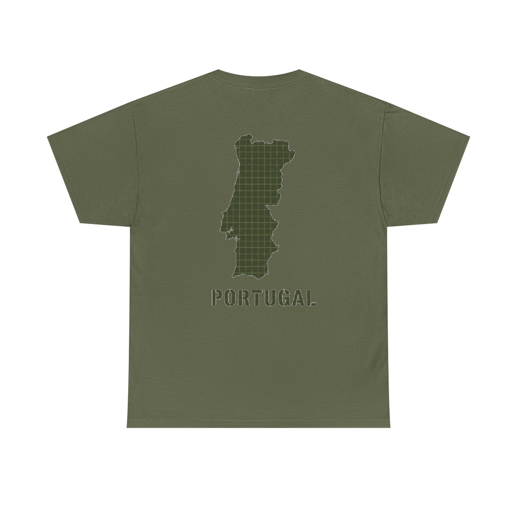 Portugal Map T-Shirt — Vintage Green Grid Portugal Tee