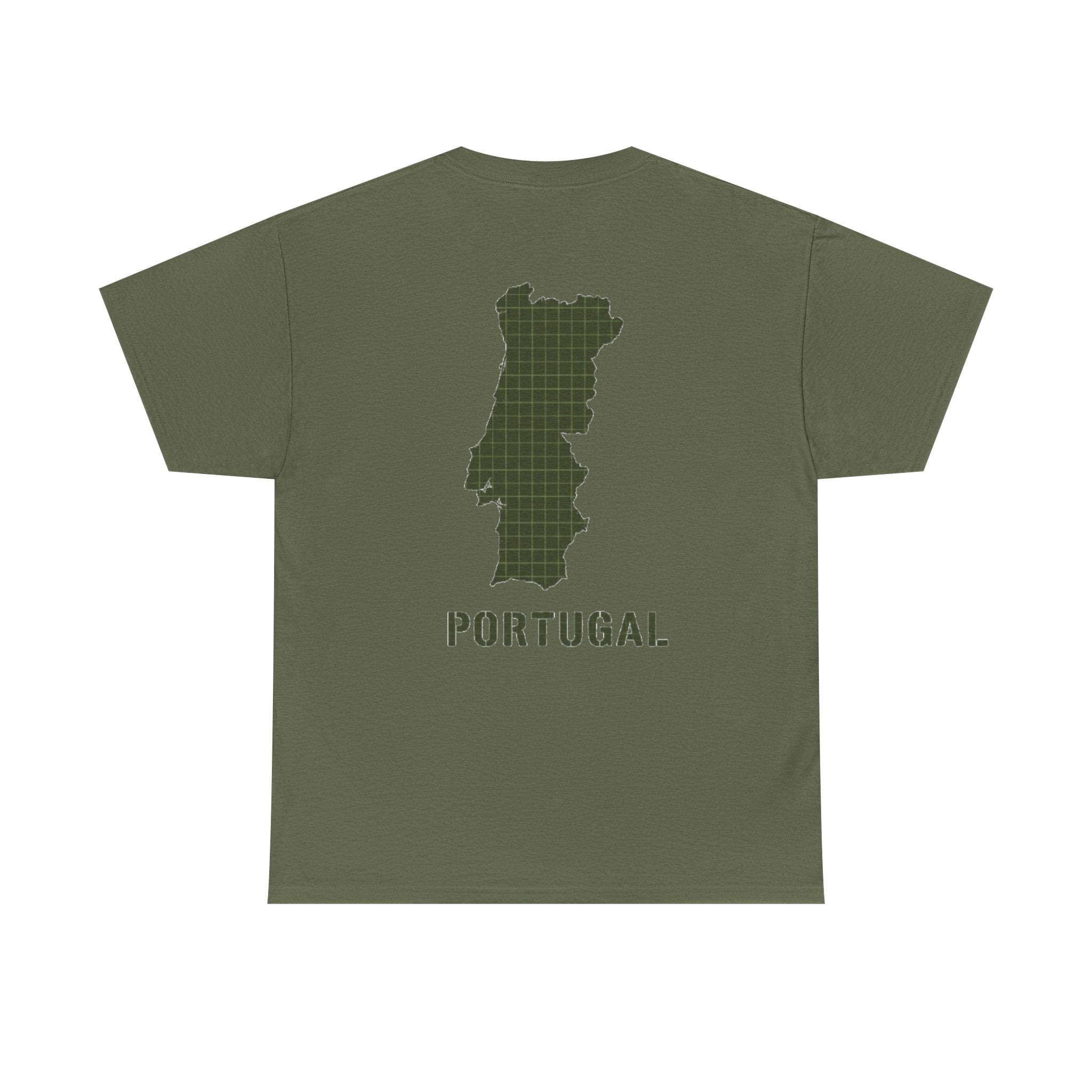 Portugal Map T-Shirt — Vintage Green Grid Portugal Tee