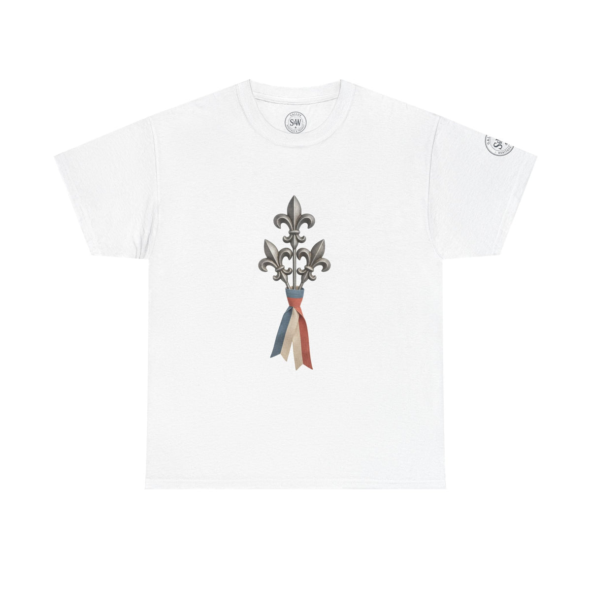 French fleur-de-lis heritage ribbon crest T-shirt