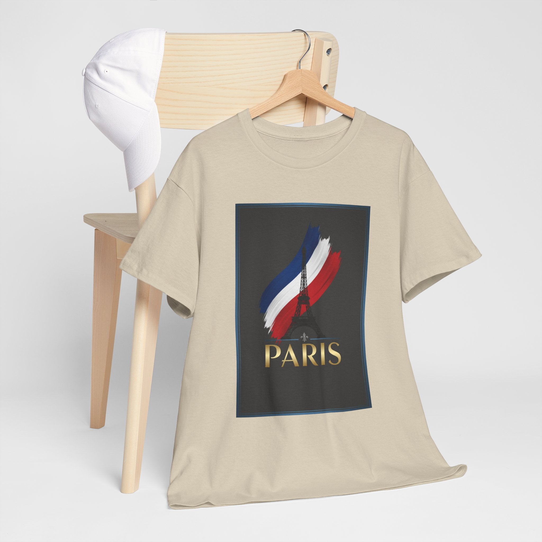 Paris Tricolor Graphic Tee — French Flag Brushstroke T-Shirt