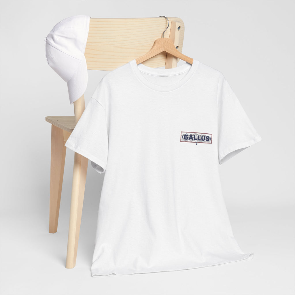 Mountain Sunset T-Shirt — Retro Nature Graphic Tee with 'GALLUS' Logo