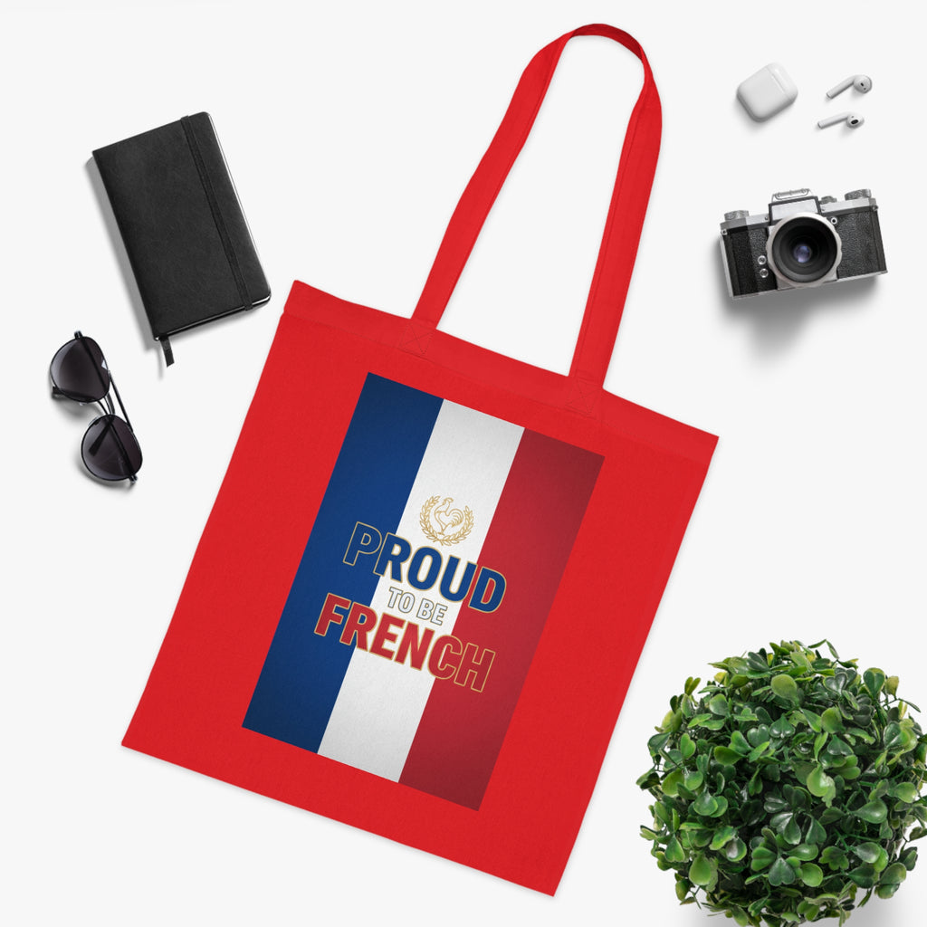 Proud to Be French Cotton Tote — Tricolor Flag Grocery & Market Bag