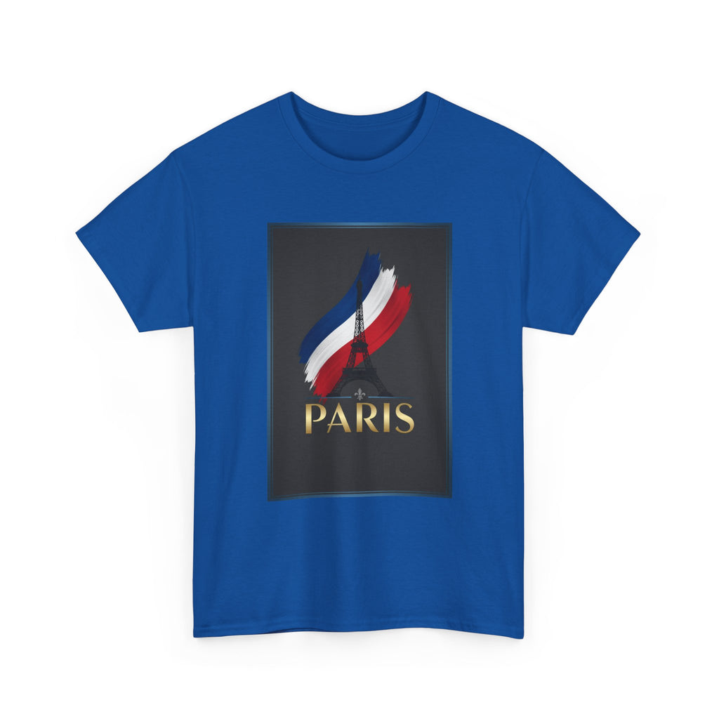 Paris Tricolor Graphic Tee — French Flag Brushstroke T-Shirt