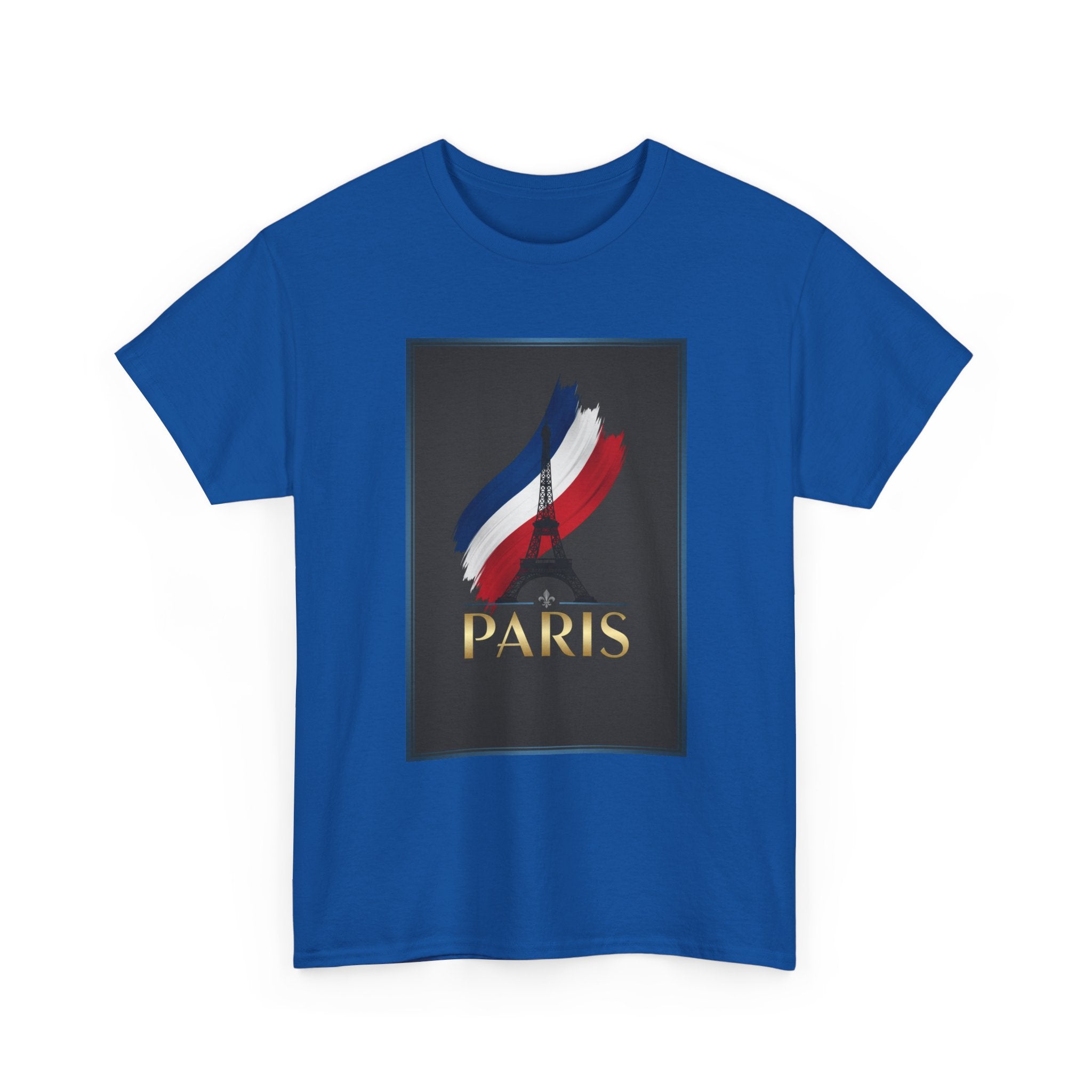 Paris Tricolor Graphic Tee — French Flag Brushstroke T-Shirt