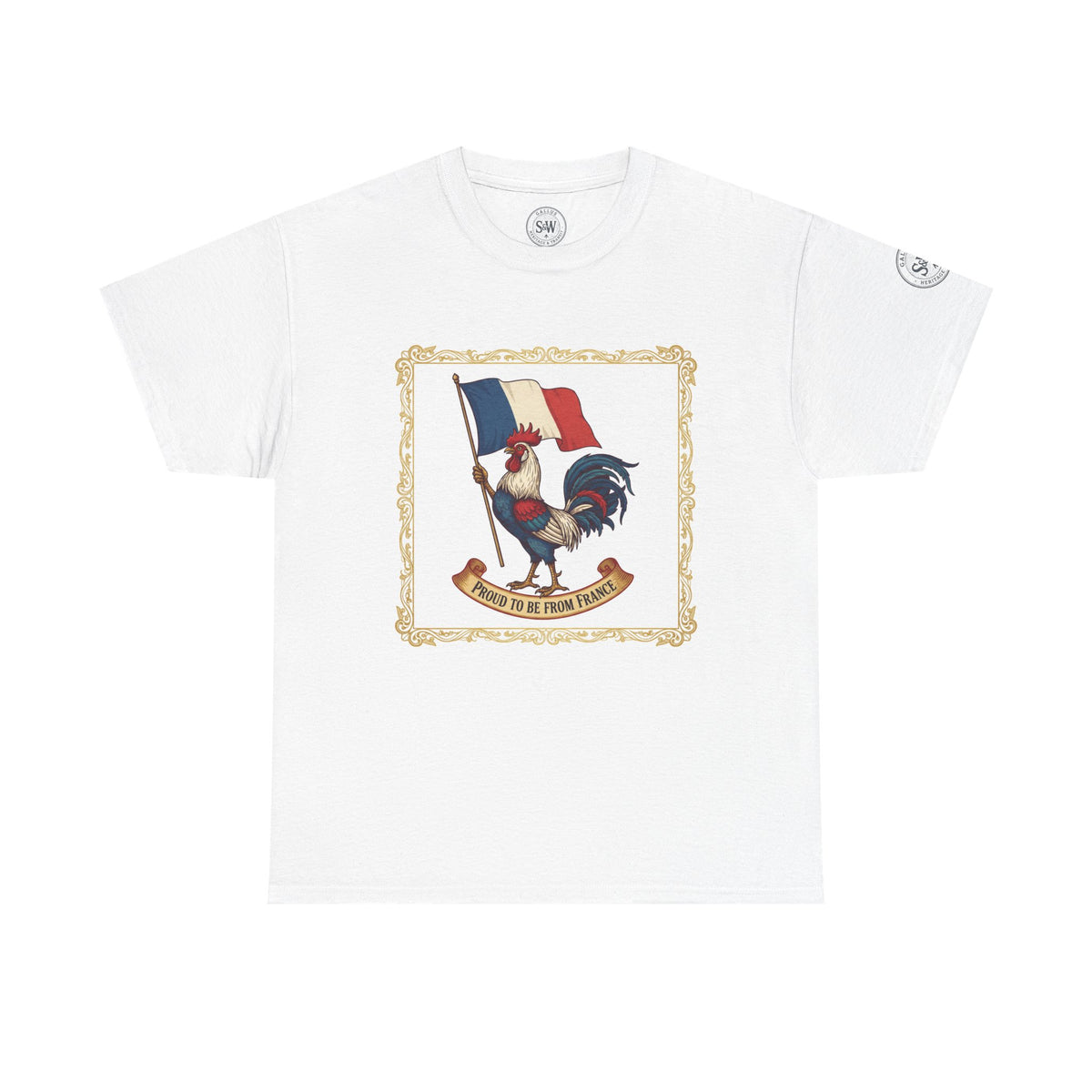 Proud to Be From France rooster and Tricolour crest T-shirt