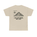 Gallus Adventure Tee — "I Am Exploring, Not Lost" Mountain Graphic T-Shirt