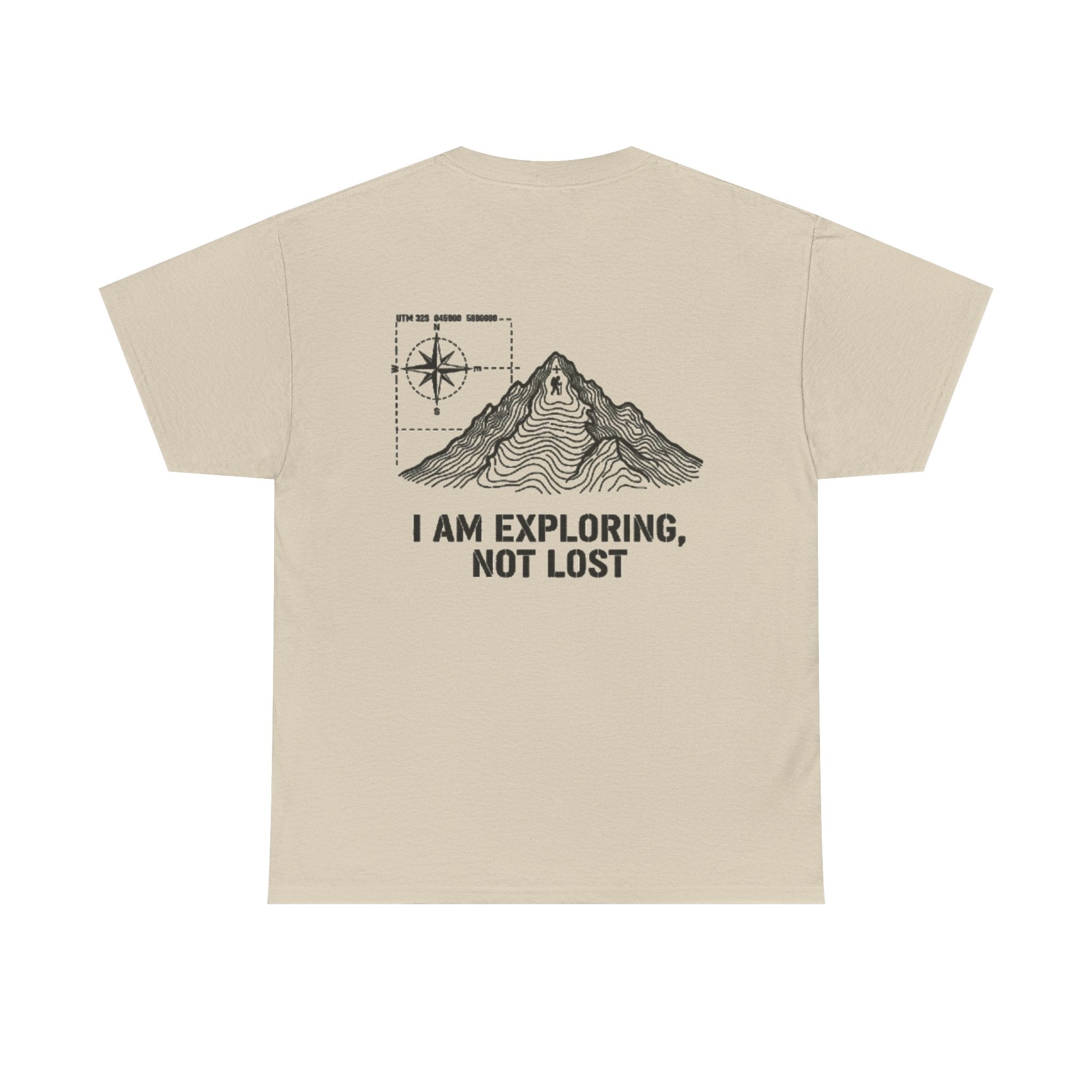 Gallus Adventure Tee — "I Am Exploring, Not Lost" Mountain Graphic T-Shirt