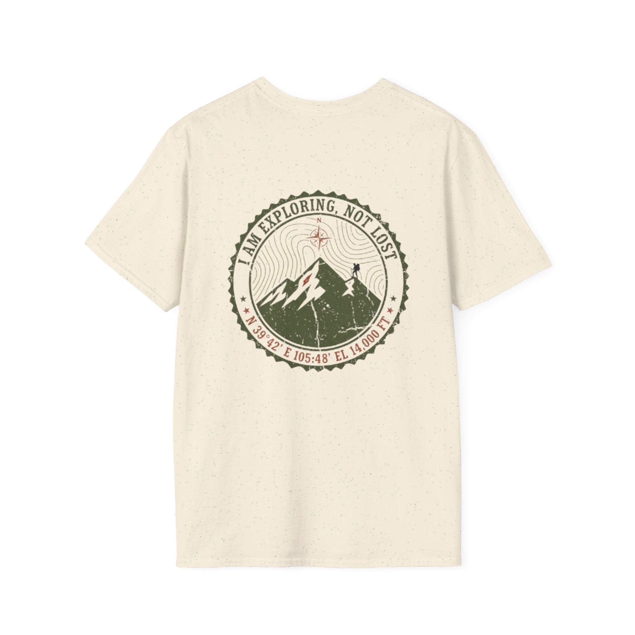 Adventure T-Shirt – 'I Am Exploring, Not Lost' Mountain Graphic Tee