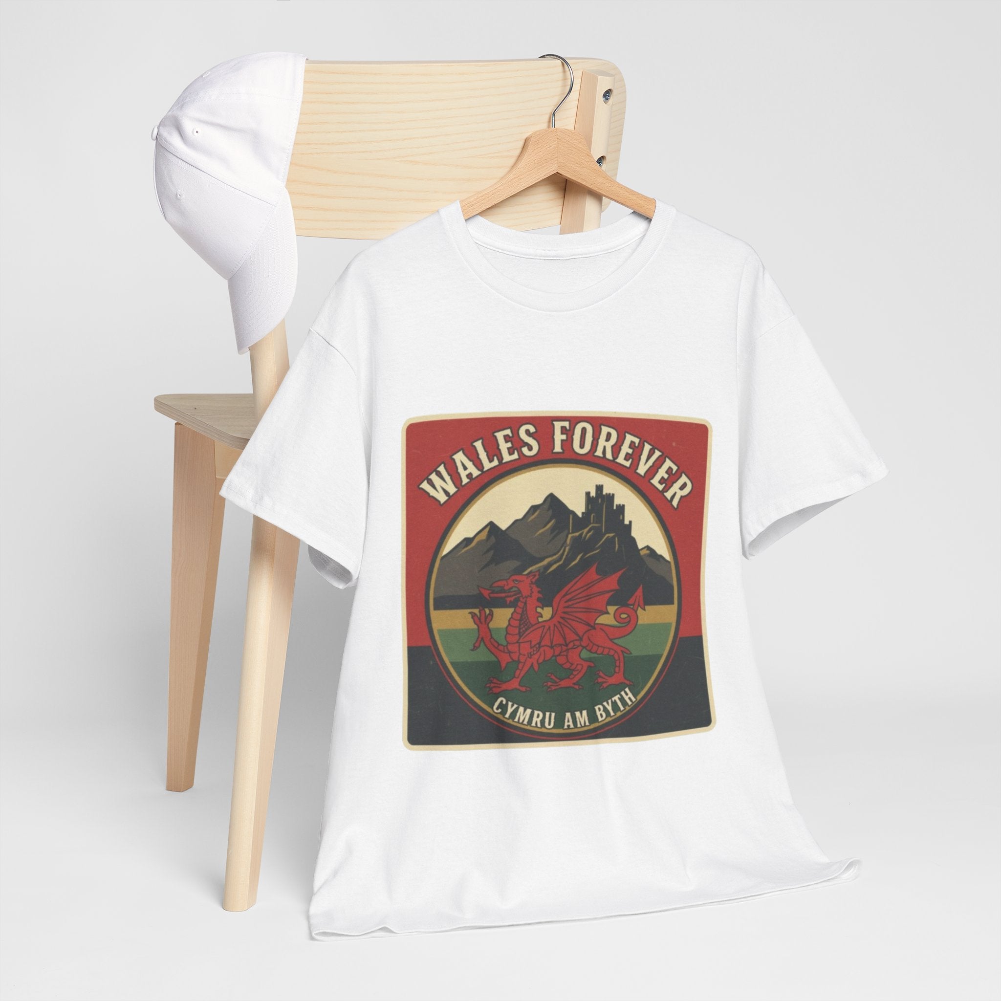 Wales Forever T-Shirt — Vintage Welsh Dragon Crest Tee