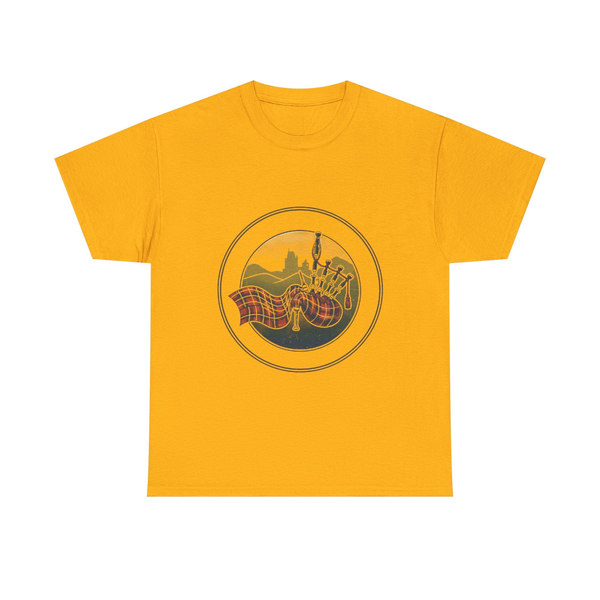 Retro Scottish Tartan & Highland Pipe Band Tee