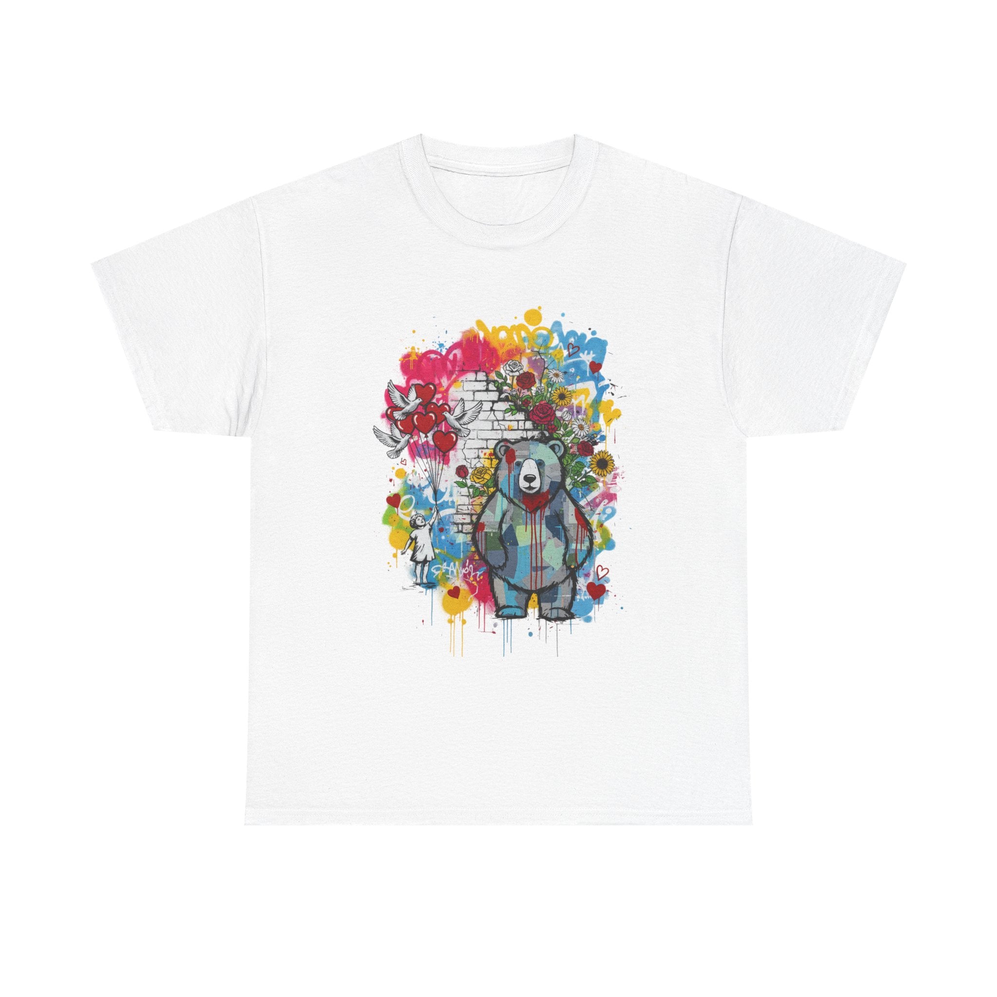 Graffiti Bear T-Shirt — Colourful Street Art Bear Graphic Tee