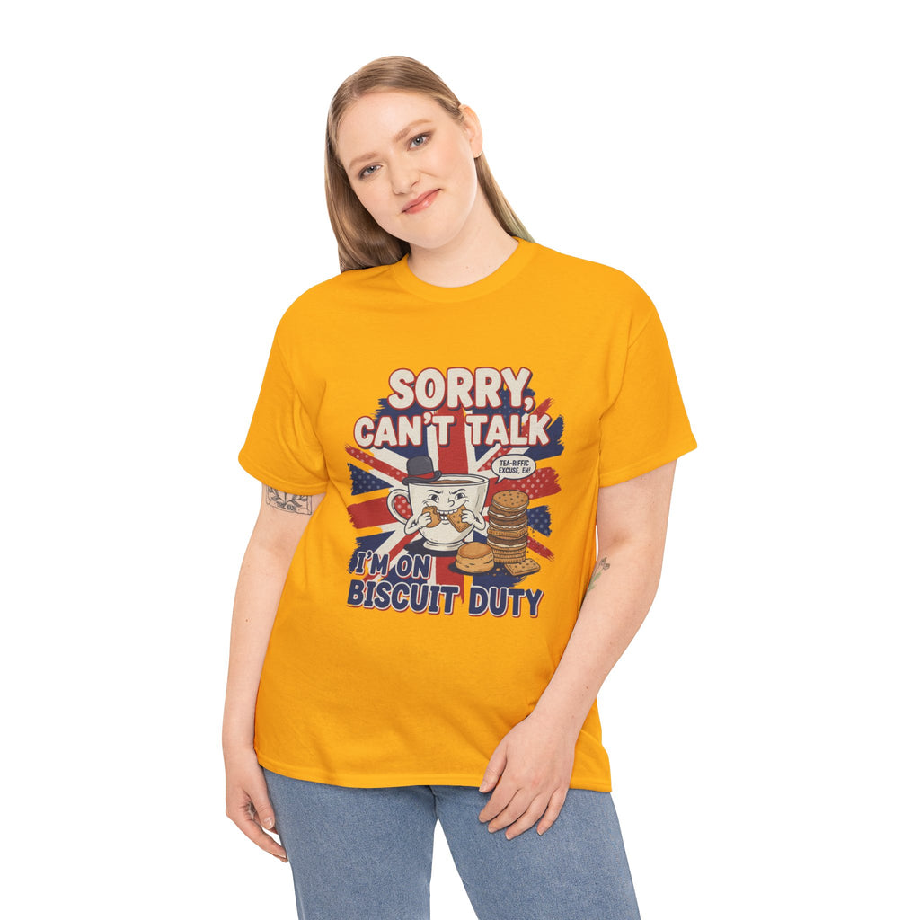 Biscuit Duty T‑Shirt - "Sorry Can't Talk, I'm On Biscuit Duty" British Tea & Biscuit Graphic Tee