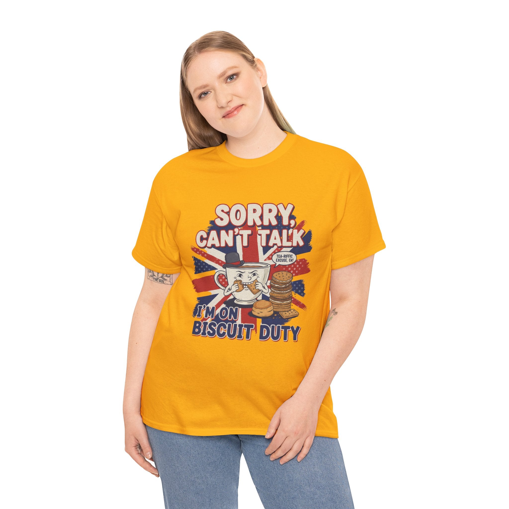 Biscuit Duty T‑Shirt - "Sorry Can't Talk, I'm On Biscuit Duty" British Tea & Biscuit Graphic Tee