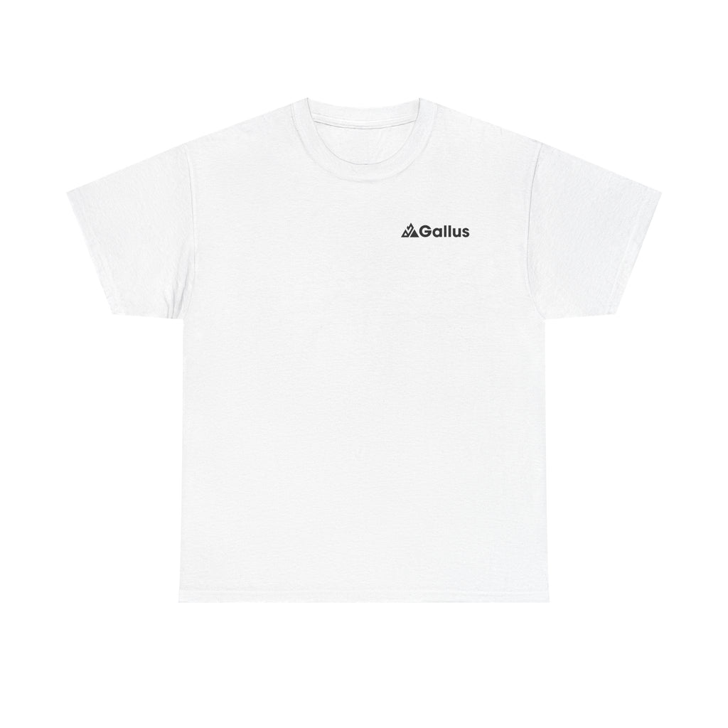 Mountain Sunset Graphic Tee — Vintage Nature Poster Back Print