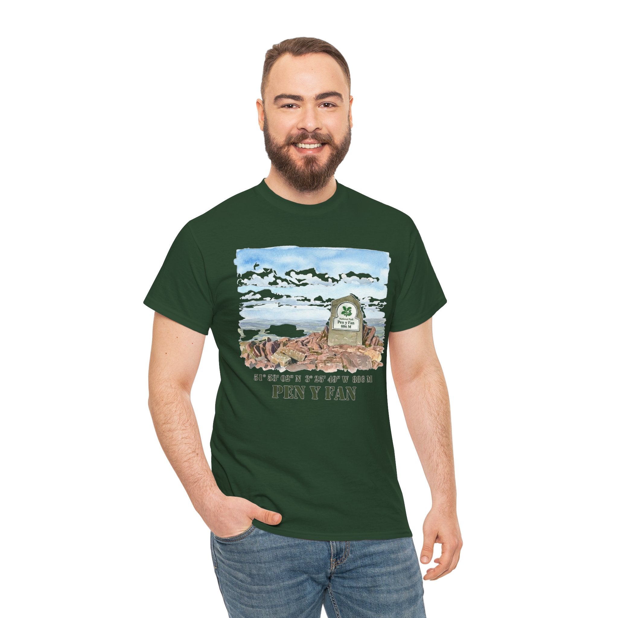Pen y Fan Landscape T‑Shirt — Wales Mountain Hiking Souvenir Tee