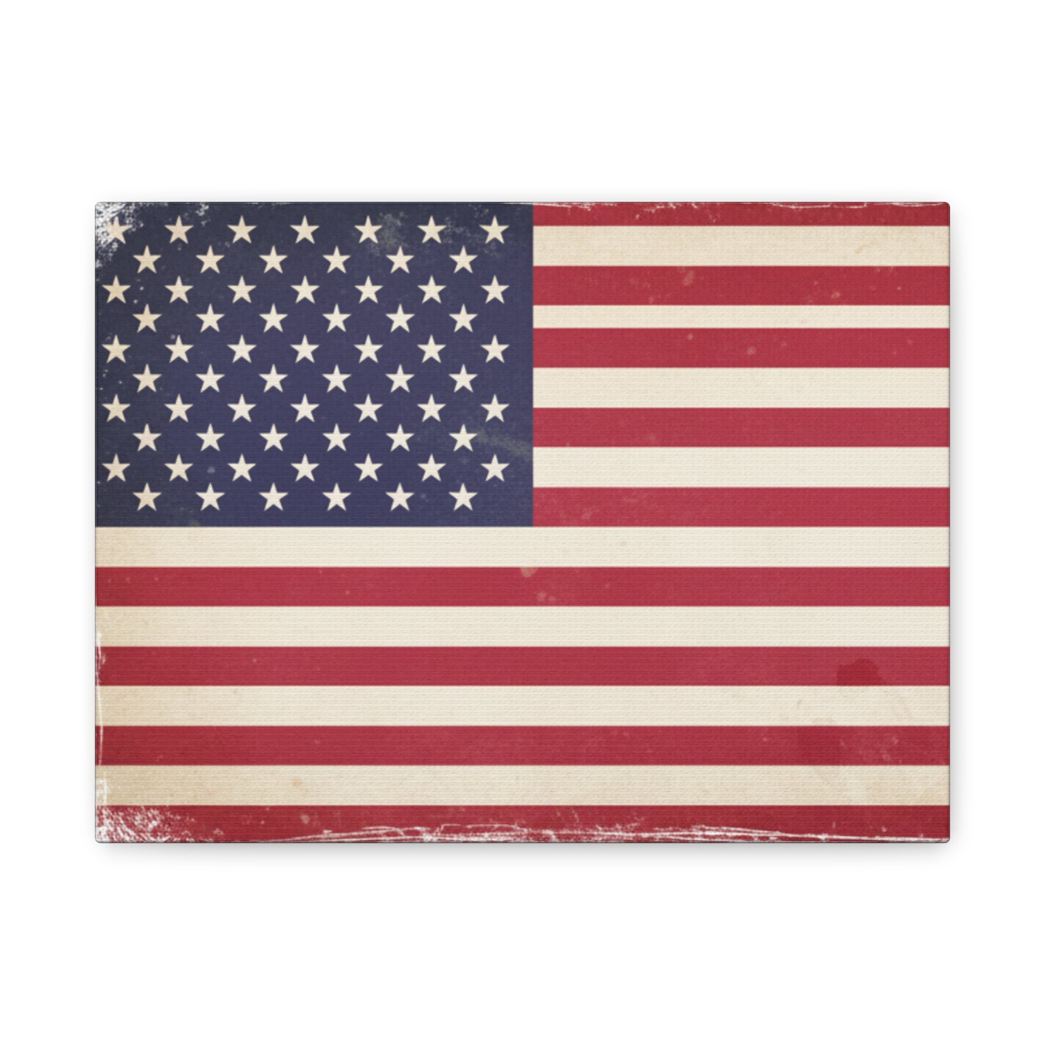 American Flag Vintage Canvas — Matte Stretched Wall Art