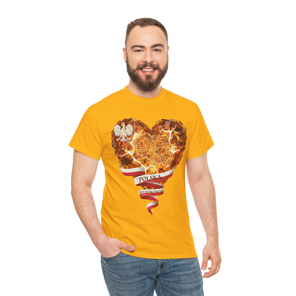 Polish Pride Heart Flame Tee | Polska Heritage T-Shirt