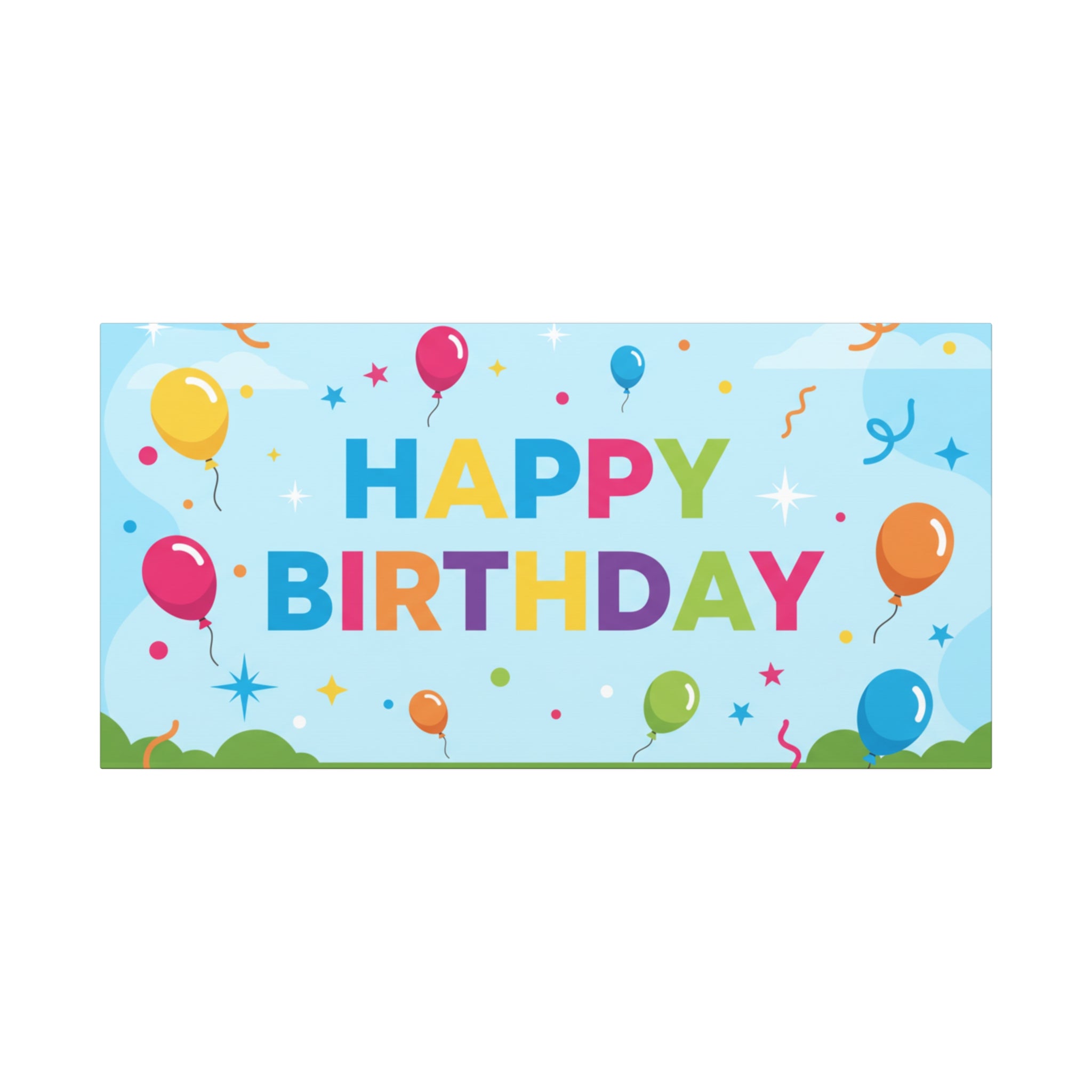 Happy Birthday Balloon Matte Canvas Wall Art
