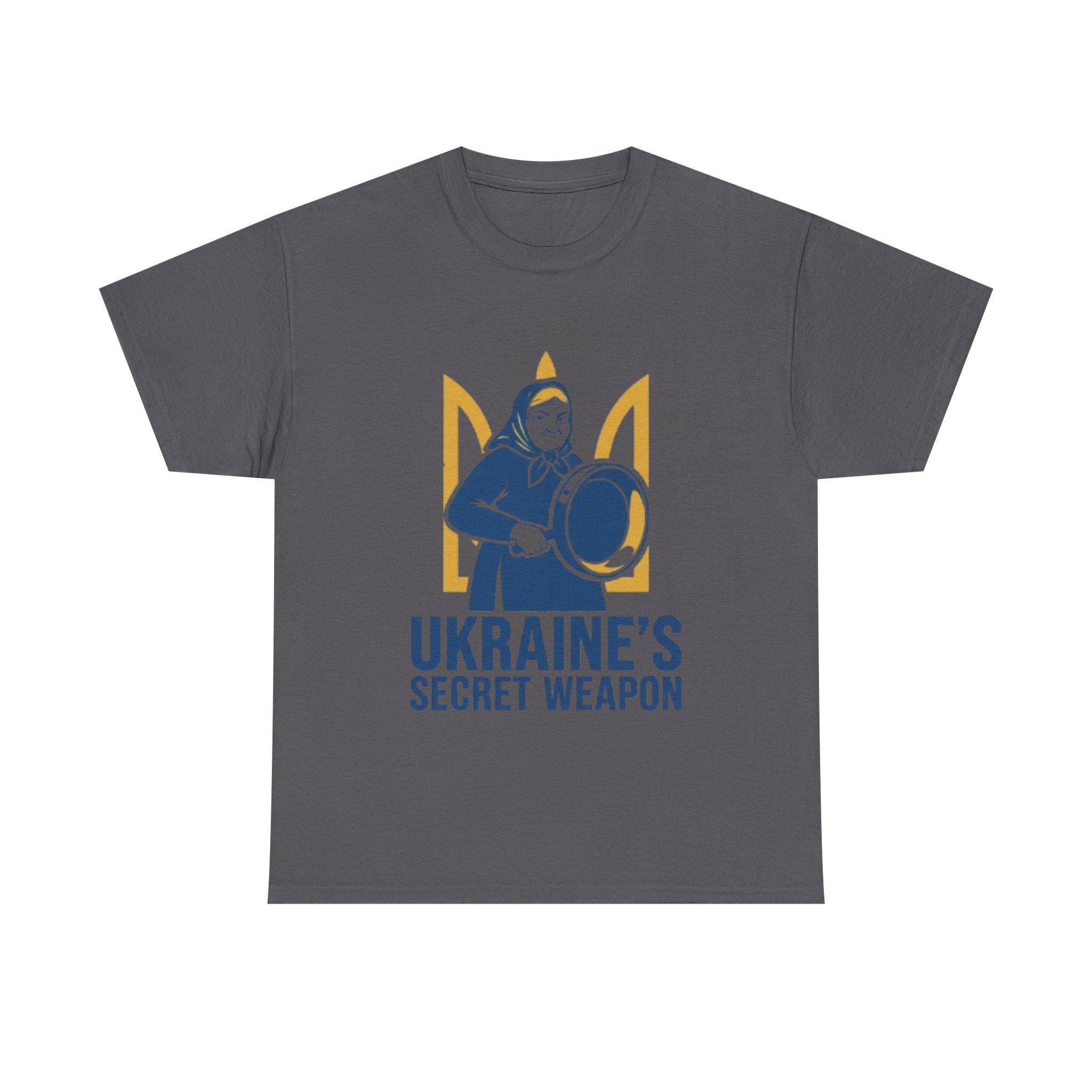 T-Shirt — "Ukraine's Secret Weapon" Grandma with Pot Design