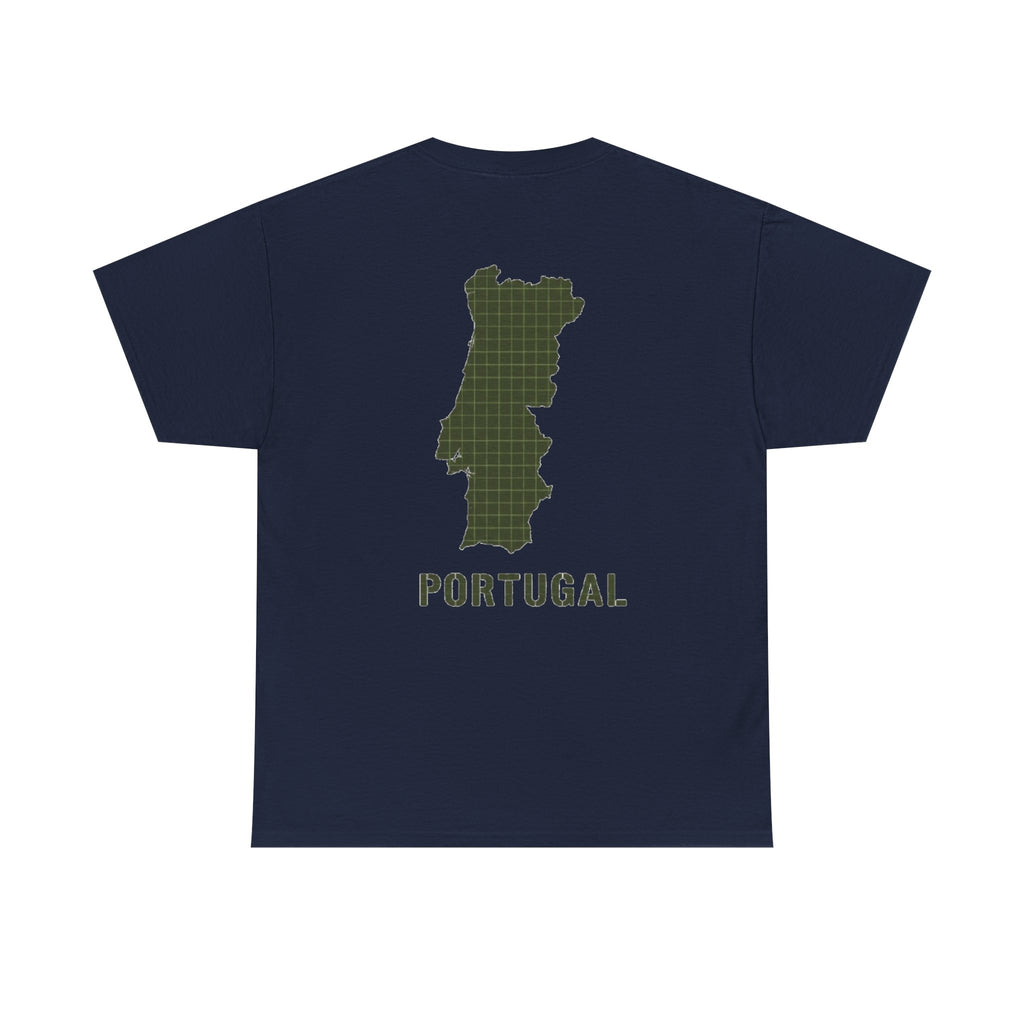 Portugal Map T-Shirt — Vintage Green Grid Portugal Tee